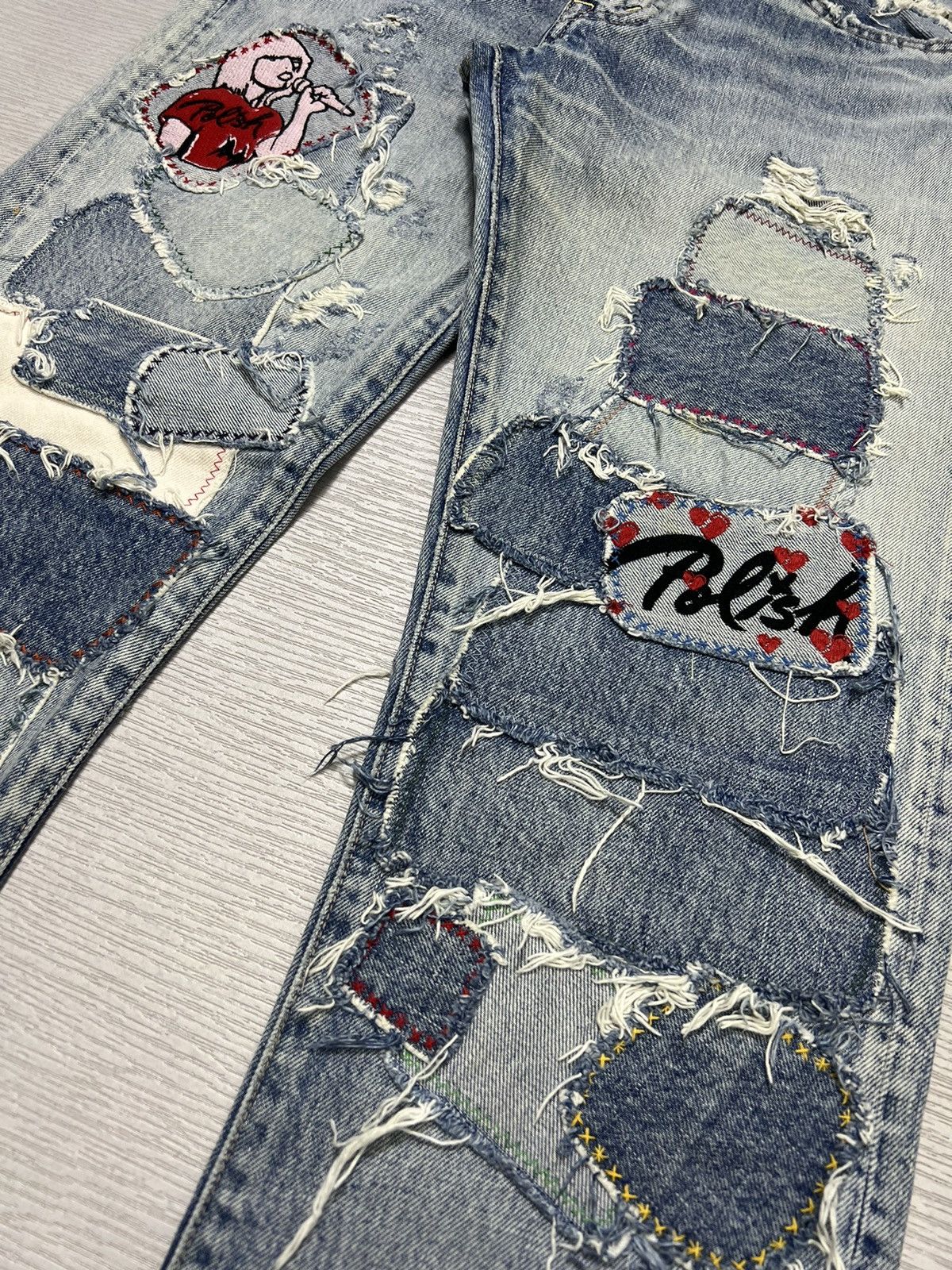 Designer × Japanese Brand RNA - Distressed Patchwork Denim Size US 32 / EU 48 - 5 Thumbnail