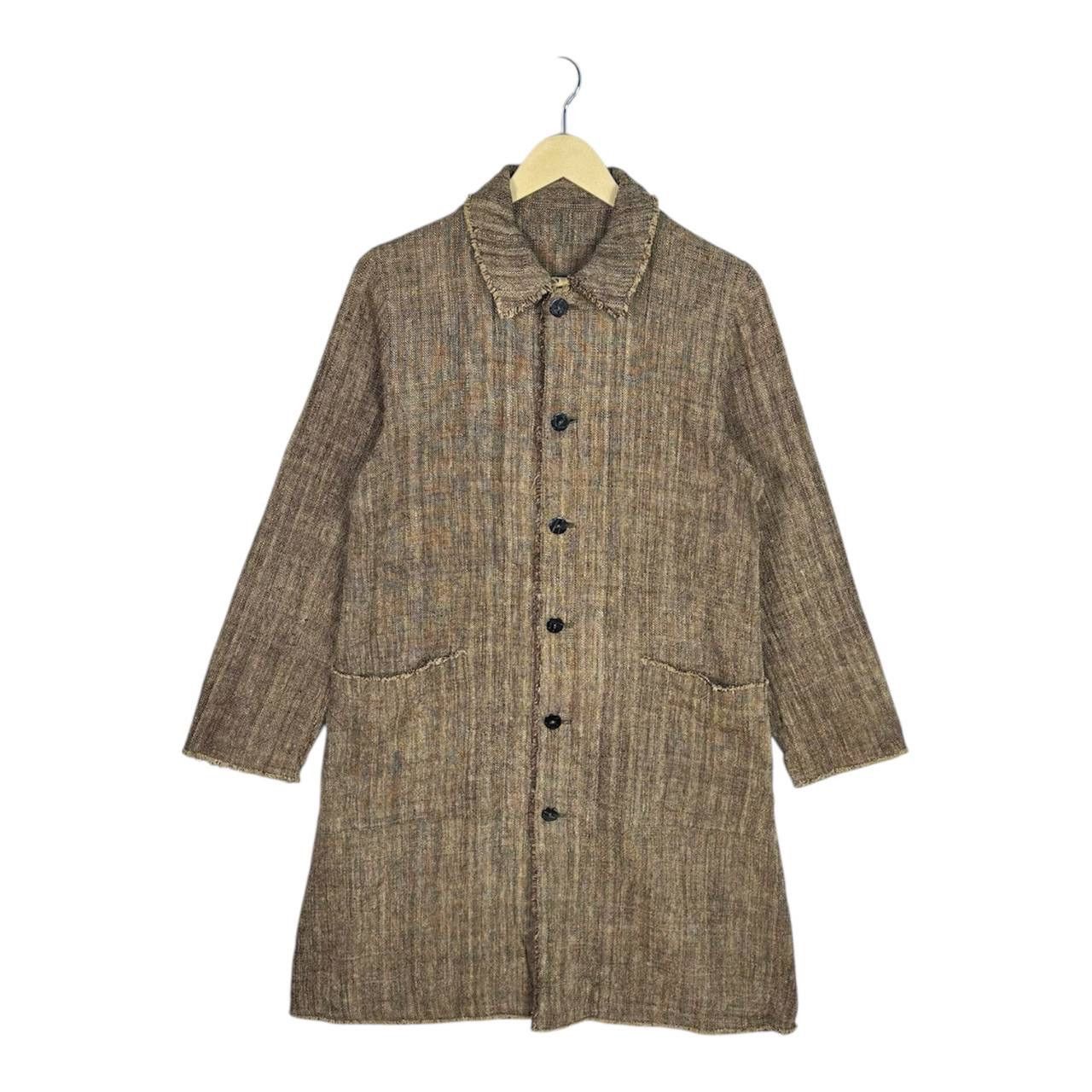 Japanese Brand Jurgen Lehl Brown Wool Tweed Coat Hand Woven Car Coat Jacket Size M / US 6-8 / IT 42-44 - 1 Thumbnail