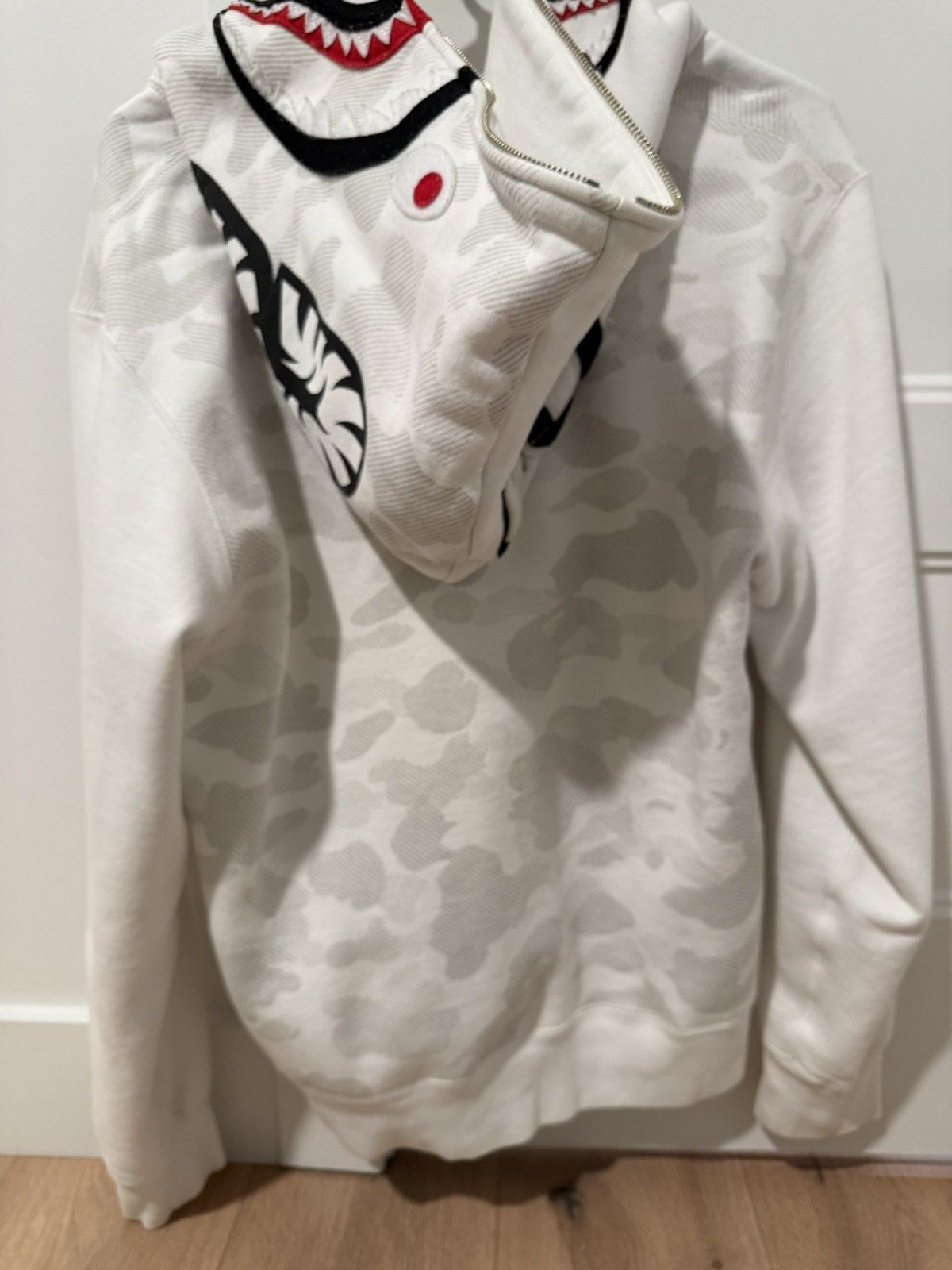 Bape Bape White Camo reflective Shark Zip-Up hoodie Size US L / EU 52-54 / 3 - 3 Thumbnail
