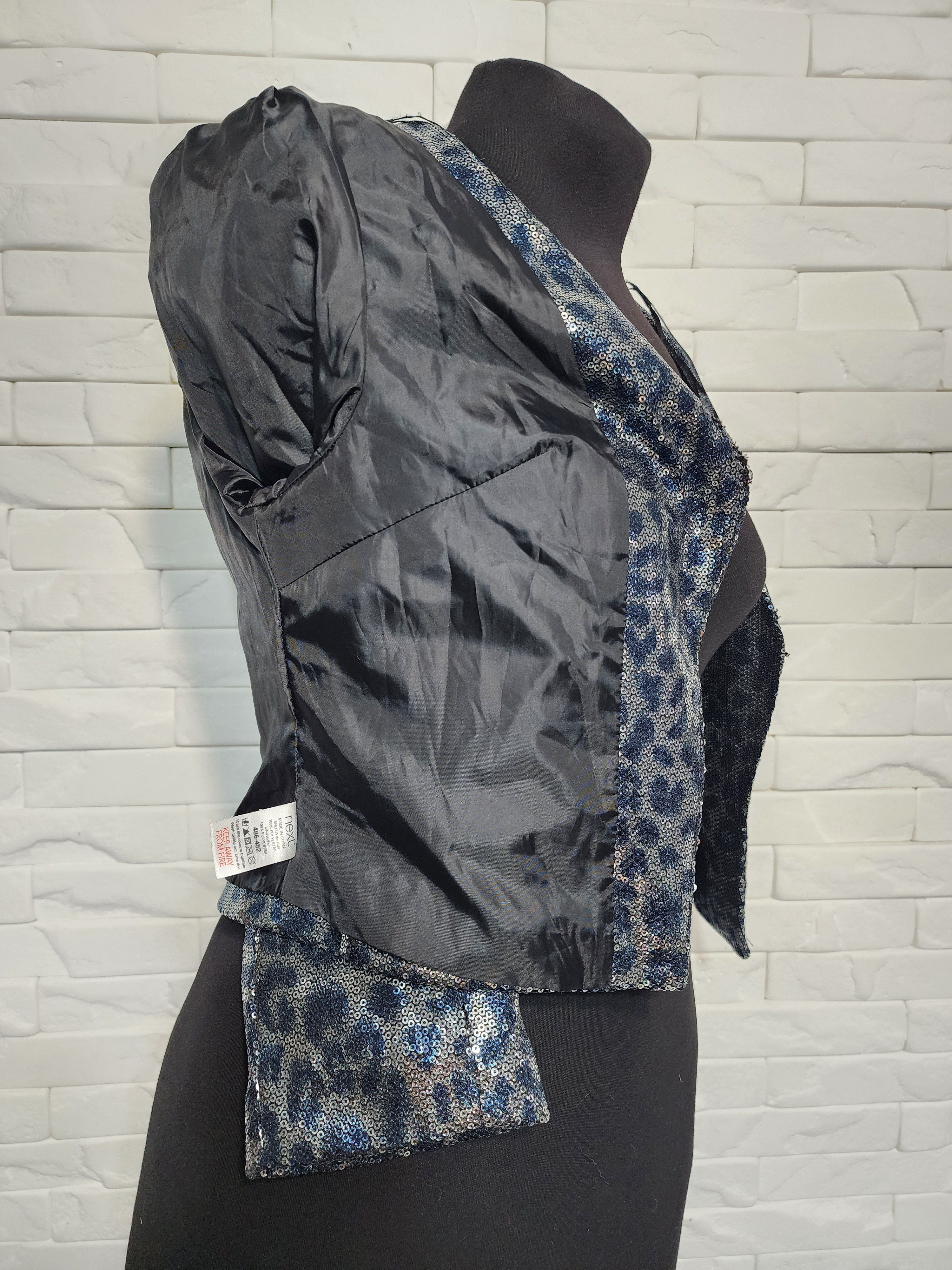 NEXT Silver-Blue Jacket With Sequins: Women's Blue Blazer Size M / US 6-8 / IT 42-44 - 8 Thumbnail