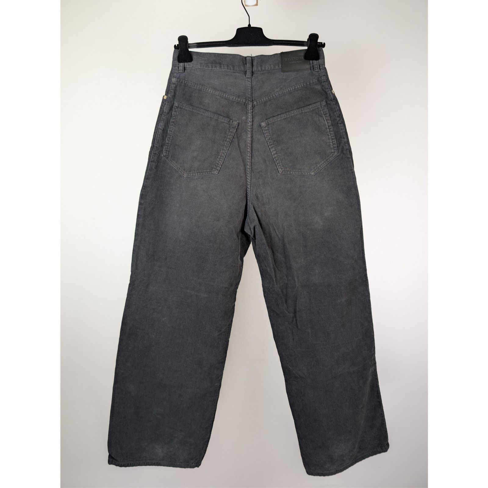Balenciaga o1rshd1 Japanese Cotton Corduroy Denim Baggy Pants in Black Size US 28 / EU 44 - 11 Thumbnail