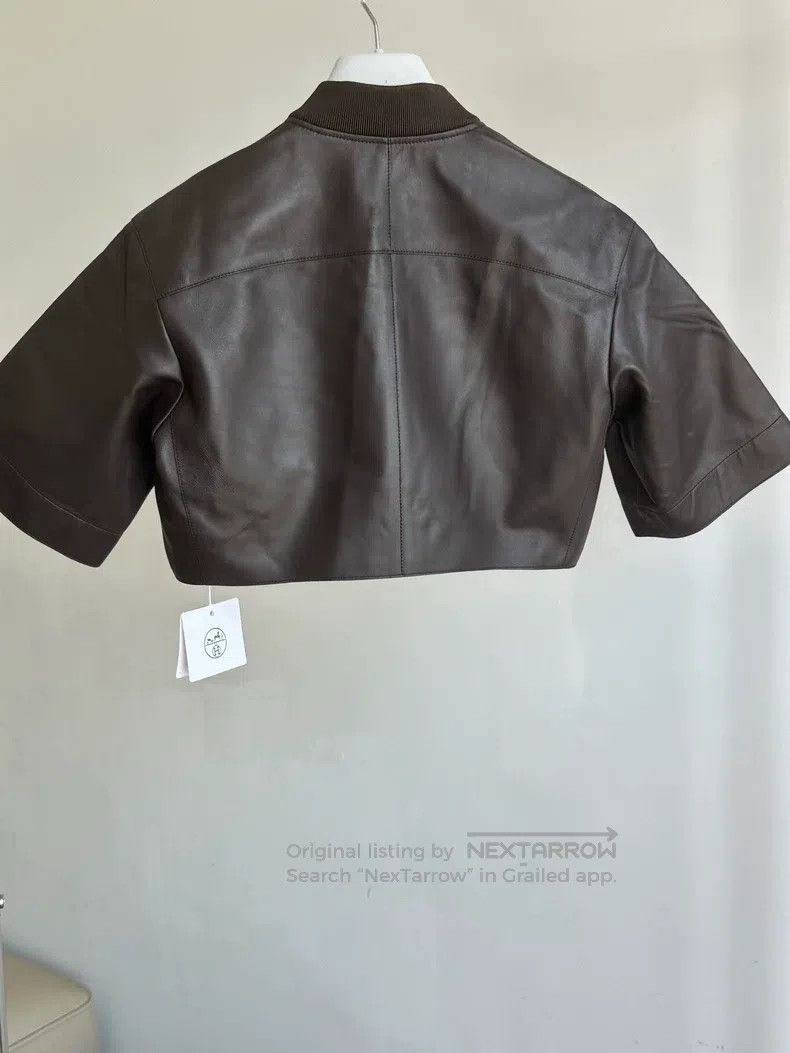 Hermes Hermes Coffee brown shorts leather jacket Size XXS / US 00 / IT 34 - 4 Thumbnail