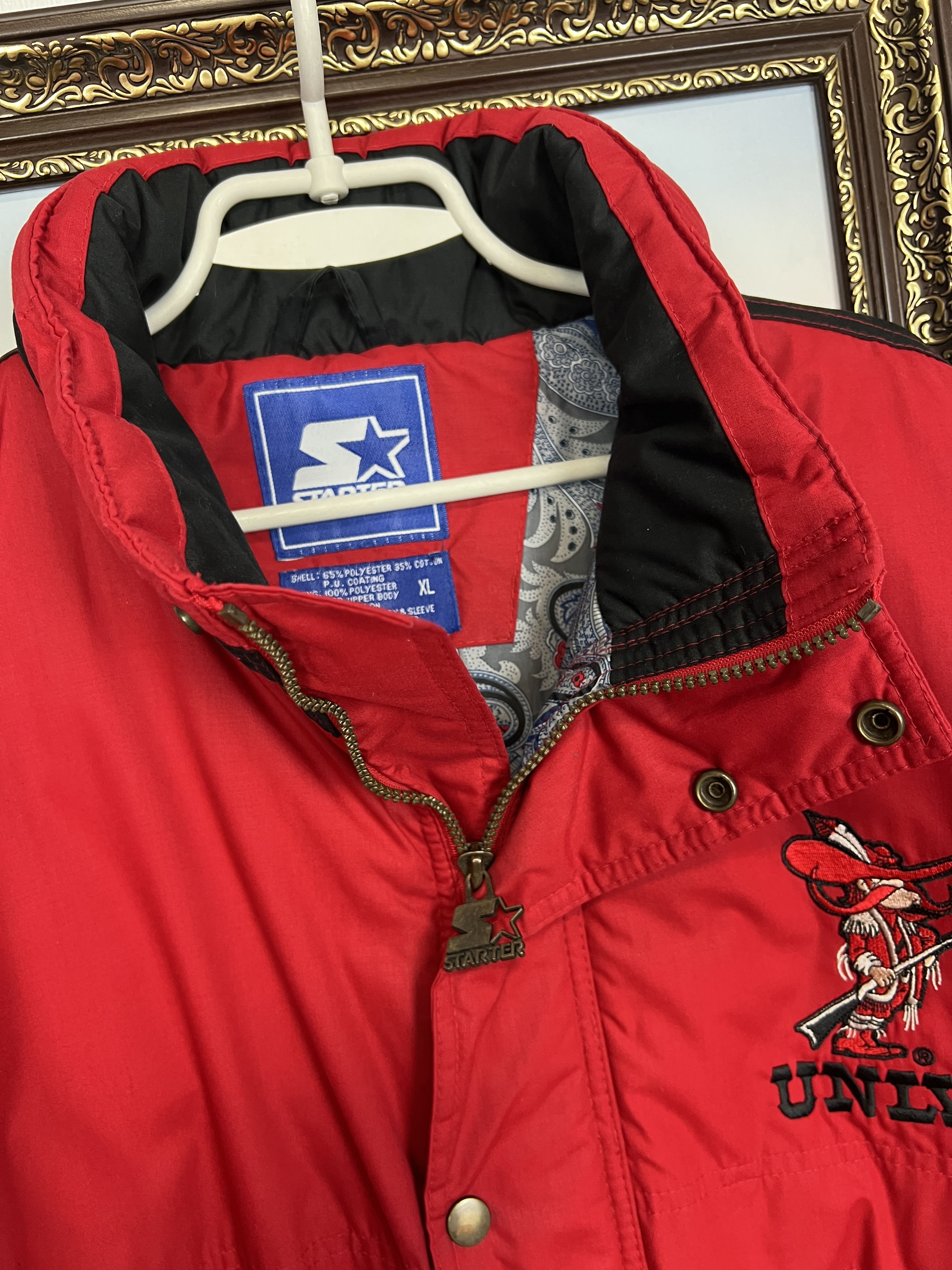 Starter Vintage Starter UNLV Running Rebels Long Bomber Jacket Size US XL / EU 56 / 4 - 4 Thumbnail