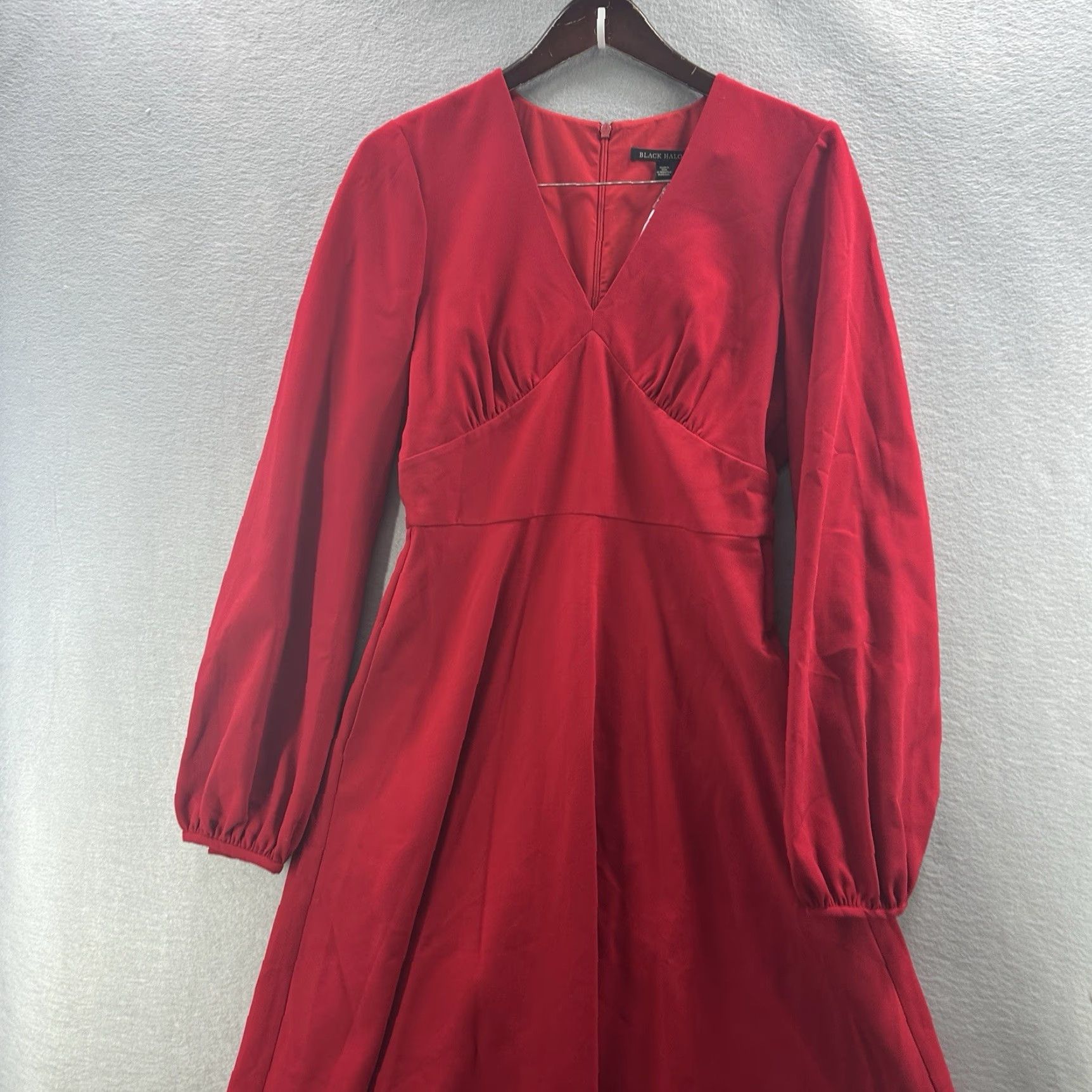 Black Halo Black Halo Dress Womens 8 Fit & Flare Dress V-Neck Knee Length Red - Formal, Party/Cocktail, Wedding, Workwear Women XS-XL? Size M / US 6-8 / IT 42-44 - 2 Thumbnail