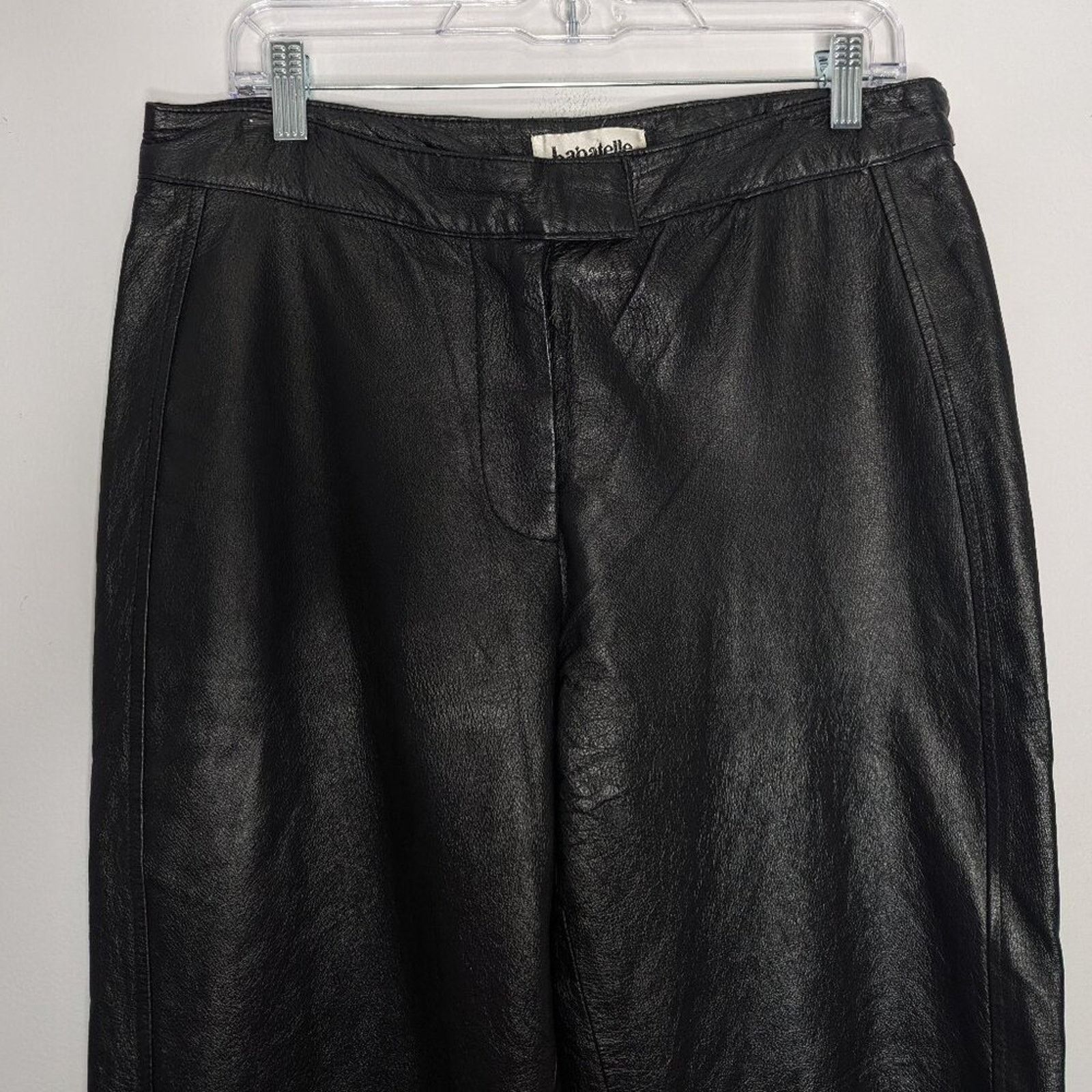 Vintage Bagatelle Vintage 90s Black Leather Pants High Waist Size 12 Size 34" / US 12 / IT 48 - 6 Thumbnail