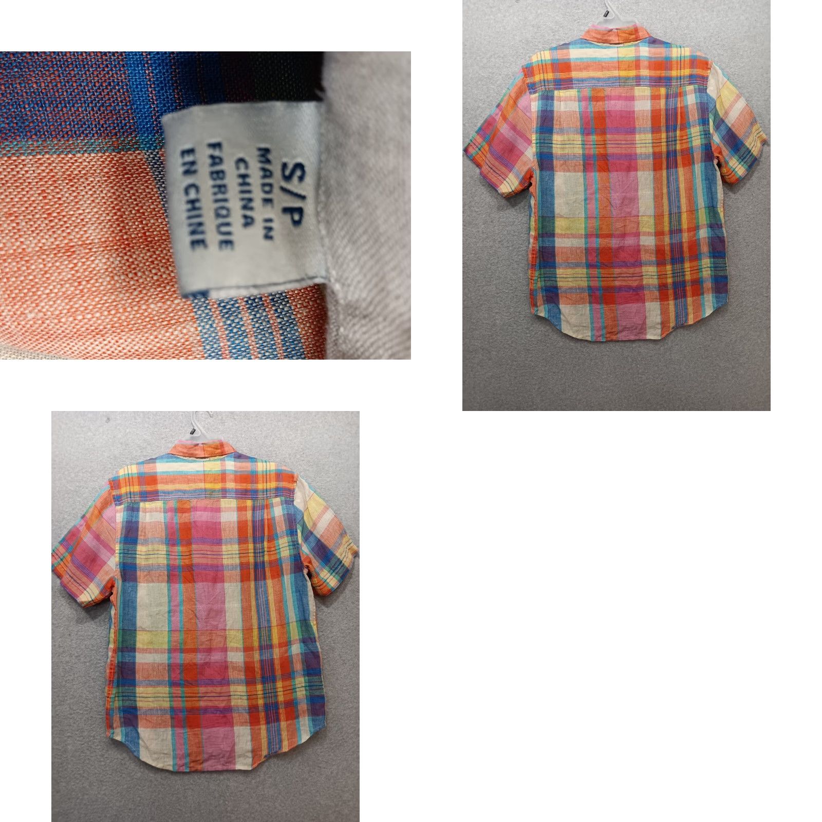 Tommy Bahama Tommy Bahama Womens Shirt Sz S/P Plaid Pastel Multicolor 100% Linen Button Up Short Sleeve Size S / US 4 / IT 40 - 8 Thumbnail