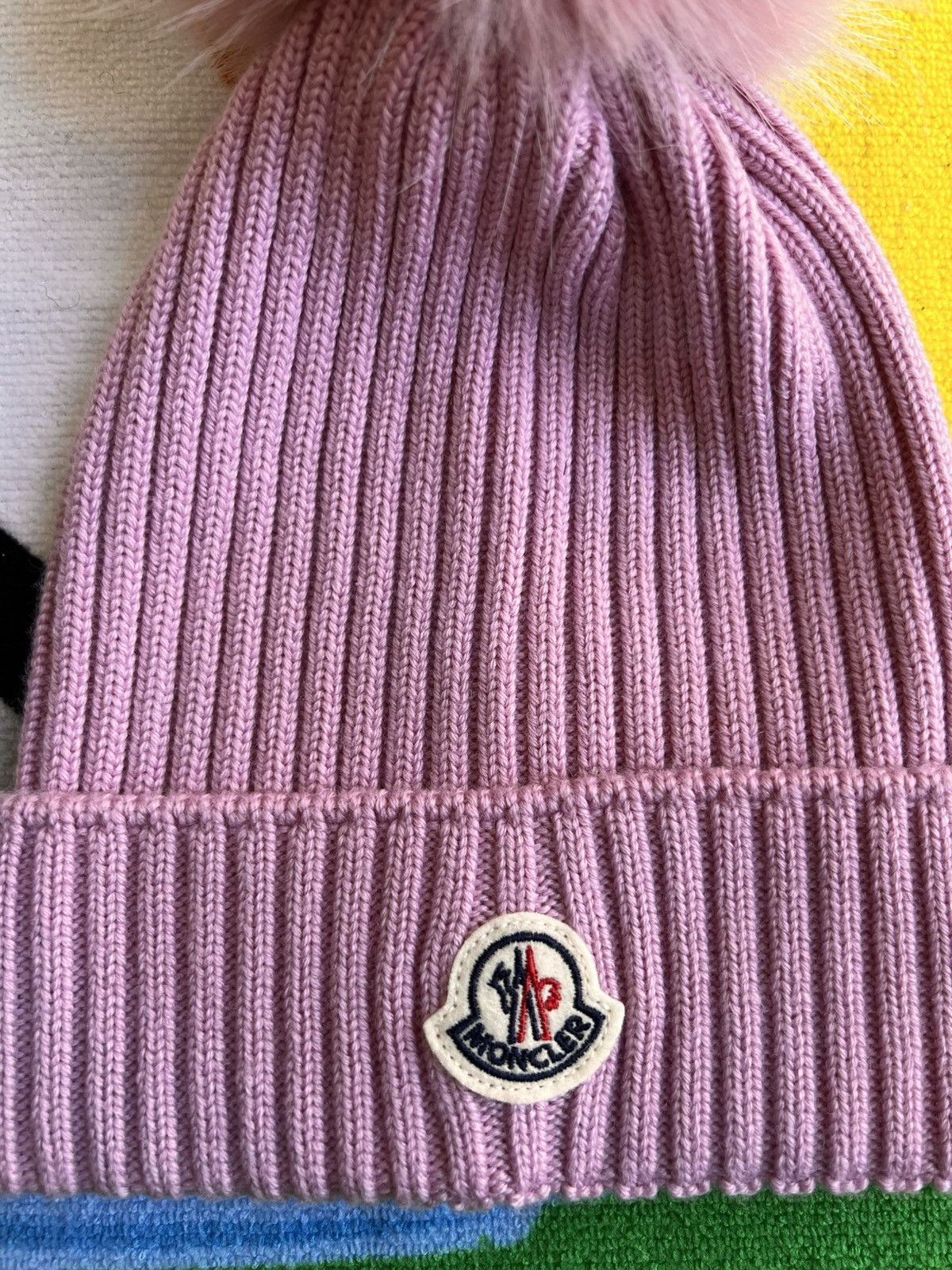 Moncler Moncler Berretto Tricot Pom Pom Beanie pink logo hat cap cuf Size ONE SIZE - 2 Thumbnail