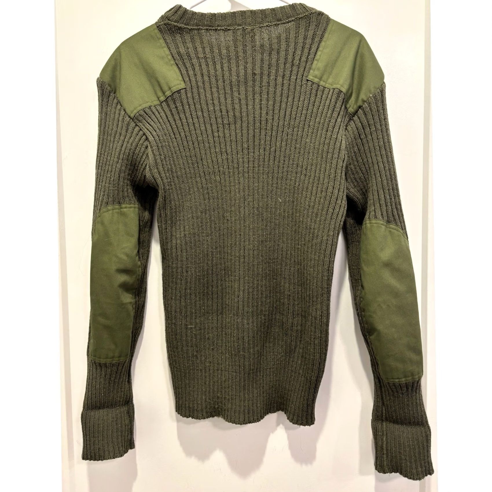 Commando The Woolly Pully Commando Sweater Mens Large Olive Green Ribbed Military Wool Size US L / EU 52-54 / 3 - 3 Thumbnail