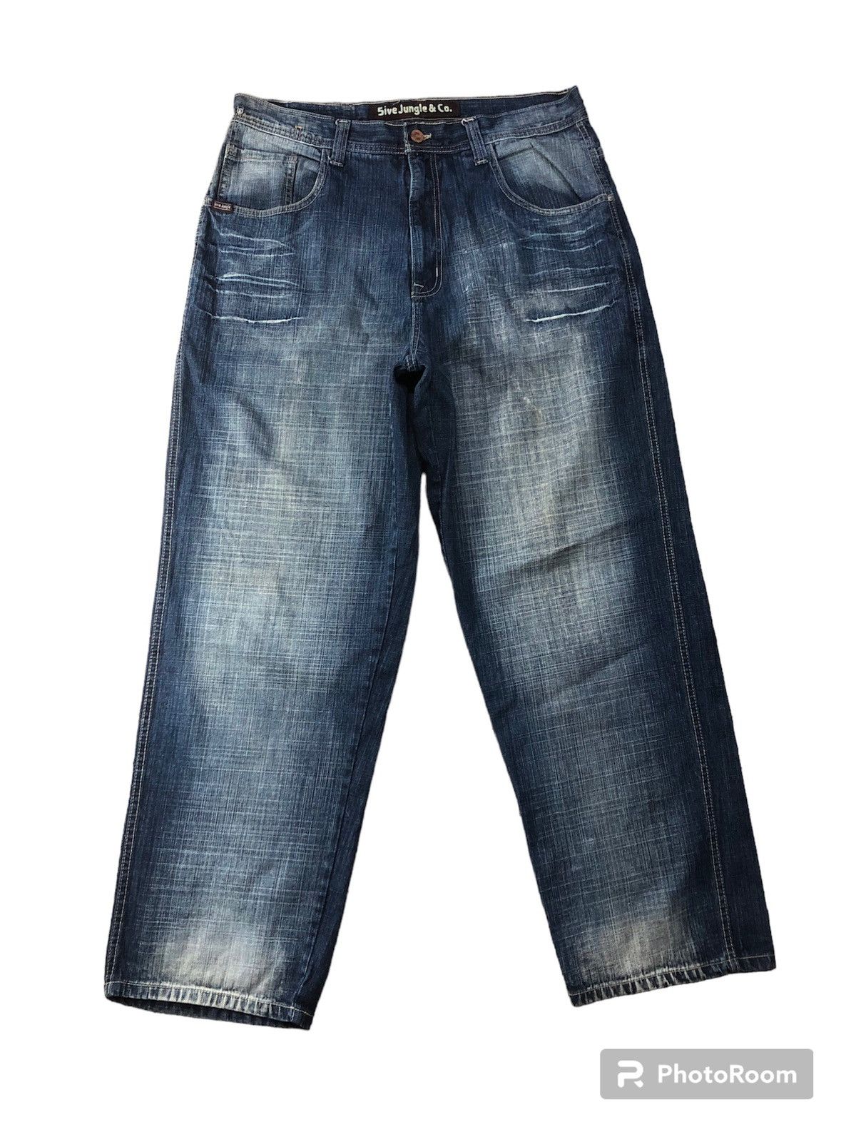 image of Rap Tees x Vintage Y2K 5Ive Jungle & Co. Baggy Jeans in Blue, Men's (Size 38)