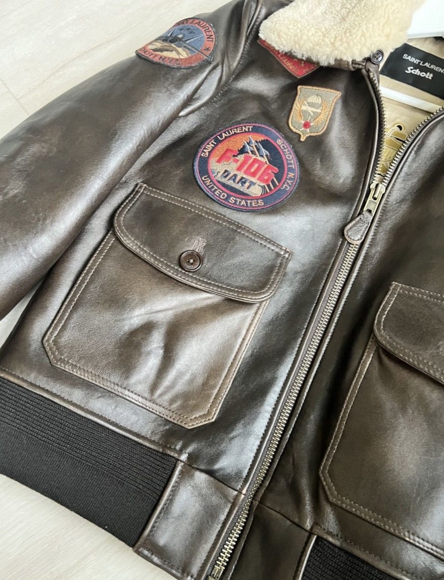 Saint Laurent Paris Saint laurentXSchott NYC patch shearling leather jacket sz M Size US M / EU 48-50 / 2 - 4 Thumbnail