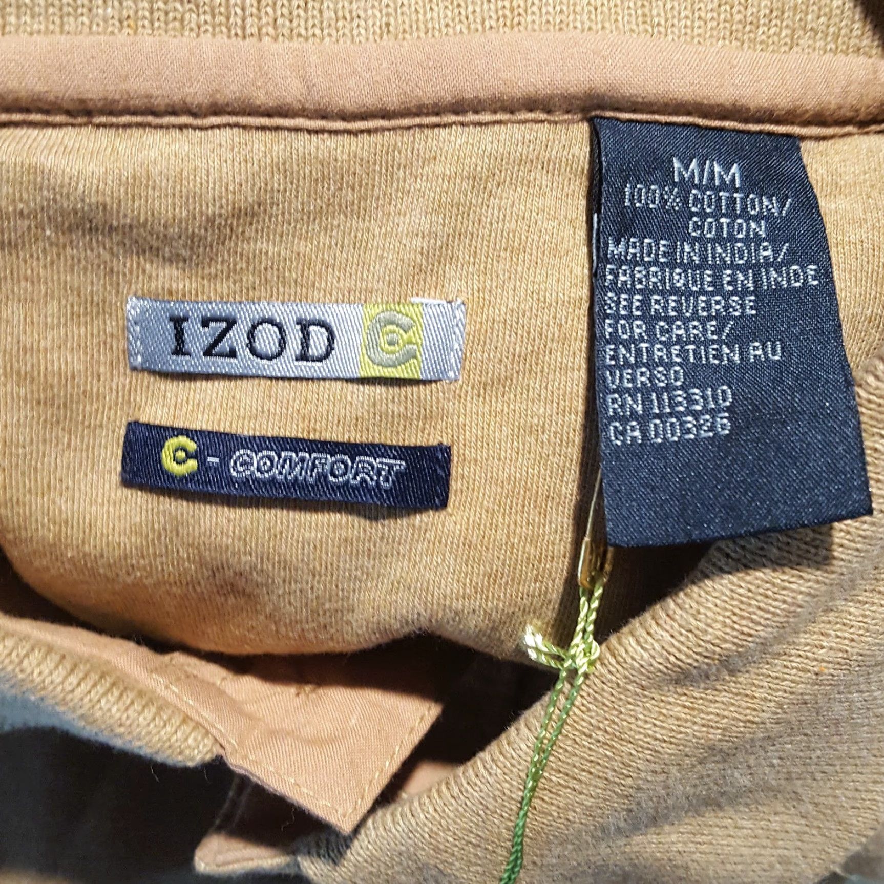 Izod VINTAGE IZOD Polo Shirt Raglan Long Sleeve Collared Knit 90s Preppy Brown Beige Khaki Mens Size M Size US M / EU 48-50 / 2 - 6 Thumbnail