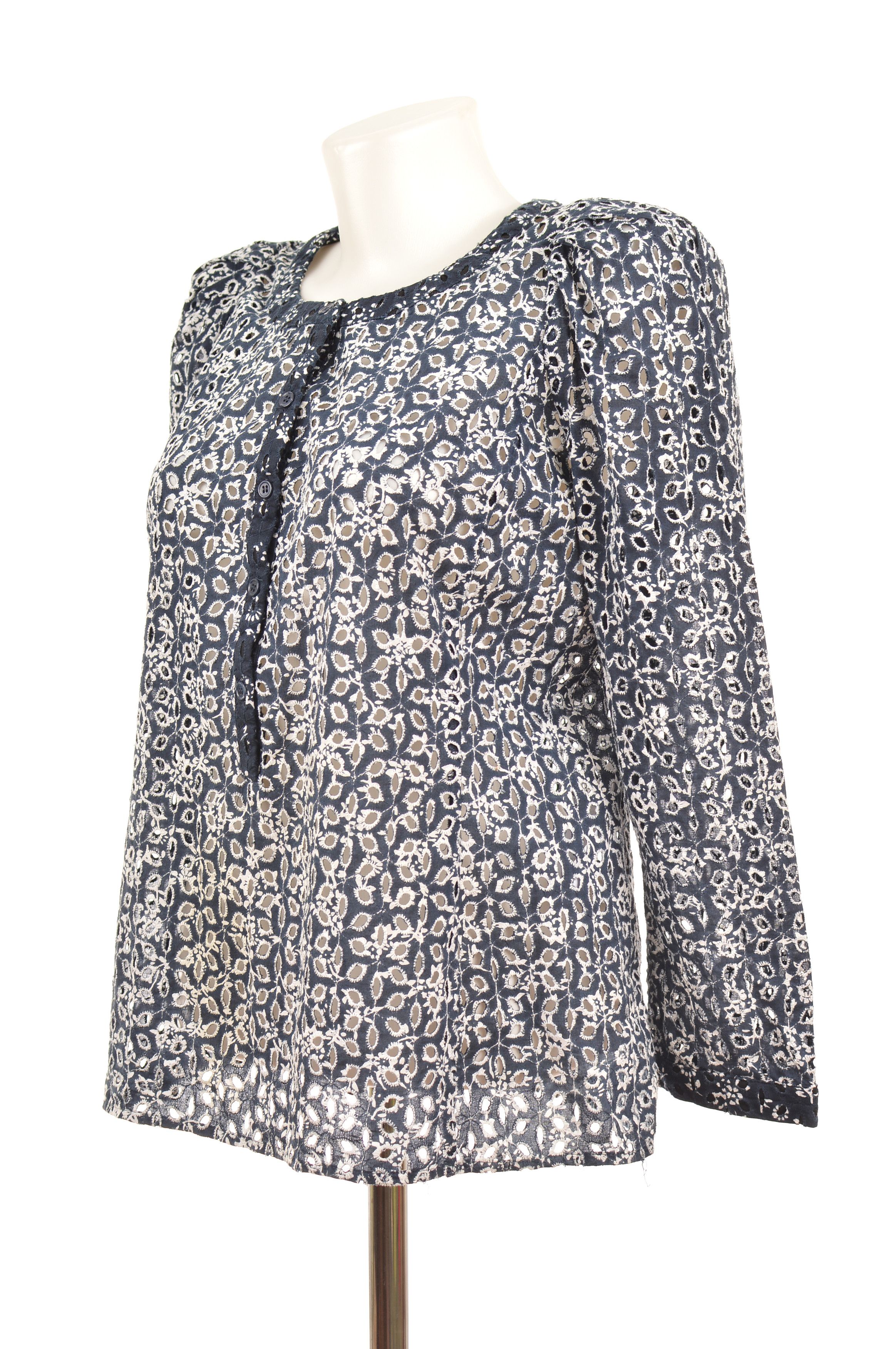 Maje Maje Luigy Cotton Eyelet Floral Embroidered Blouse Top Size M / US 6-8 / IT 42-44 - 3 Thumbnail