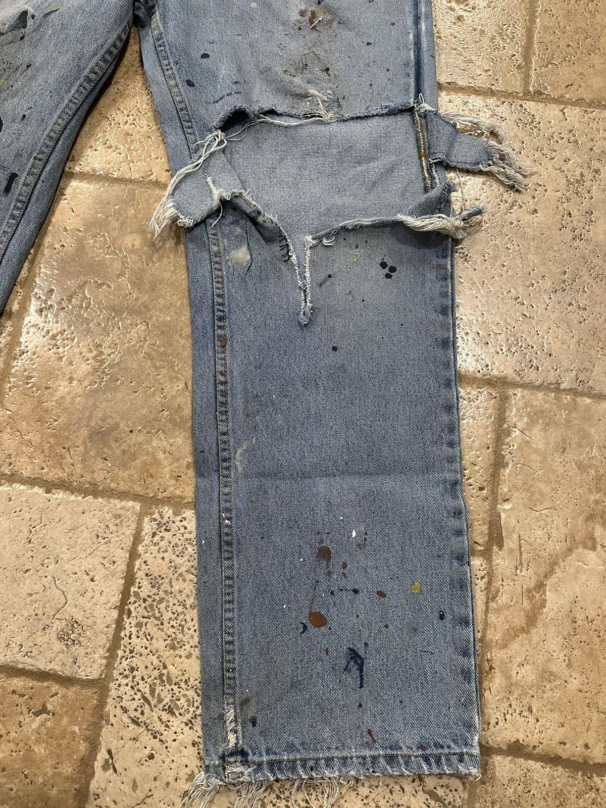Route 66 × Vintage Vintage Route 66 Painter’s Distressed Thrashed Blue Denim Size US 34 / EU 50 - 5 Thumbnail