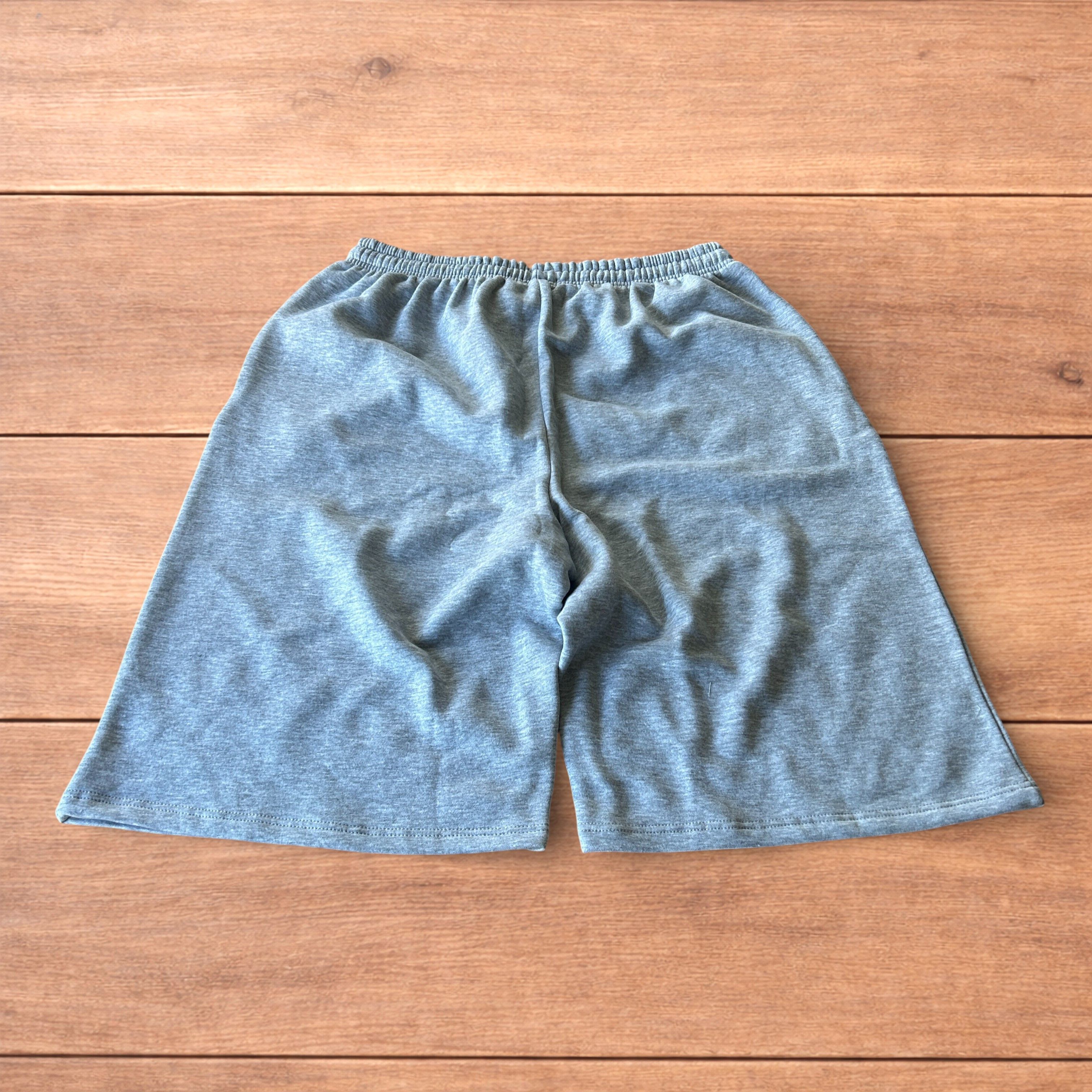 Japanese Brand Super baggy wide leg jersey shorts jorts in light marl grey. Size US 36 / EU 52 - 2 Thumbnail