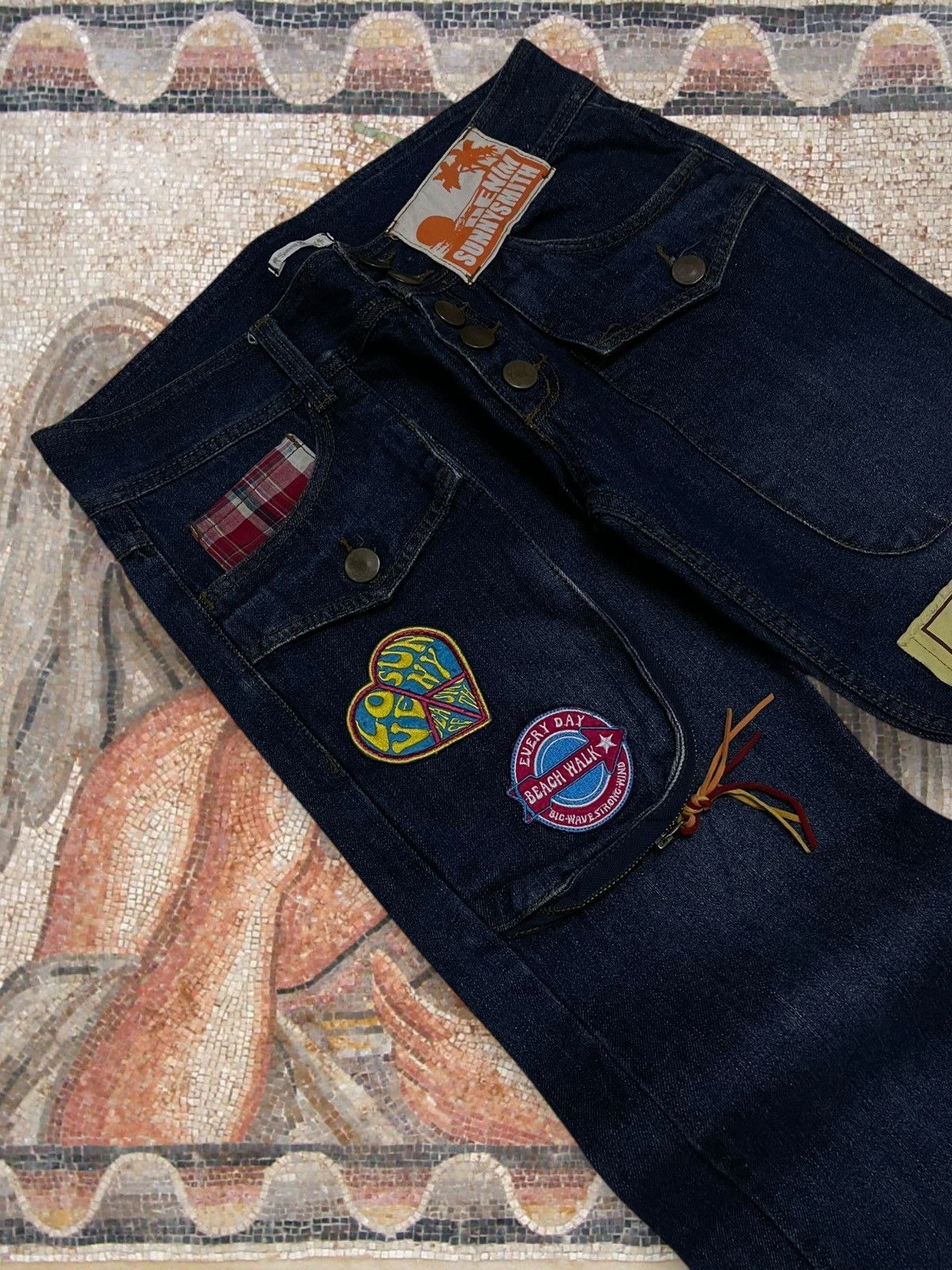 Hysteric Glamour Vintate Og 1990s Japan Designer Sunny Smith Patchwork Grunge Size US 32 / EU 48 - 7 Thumbnail