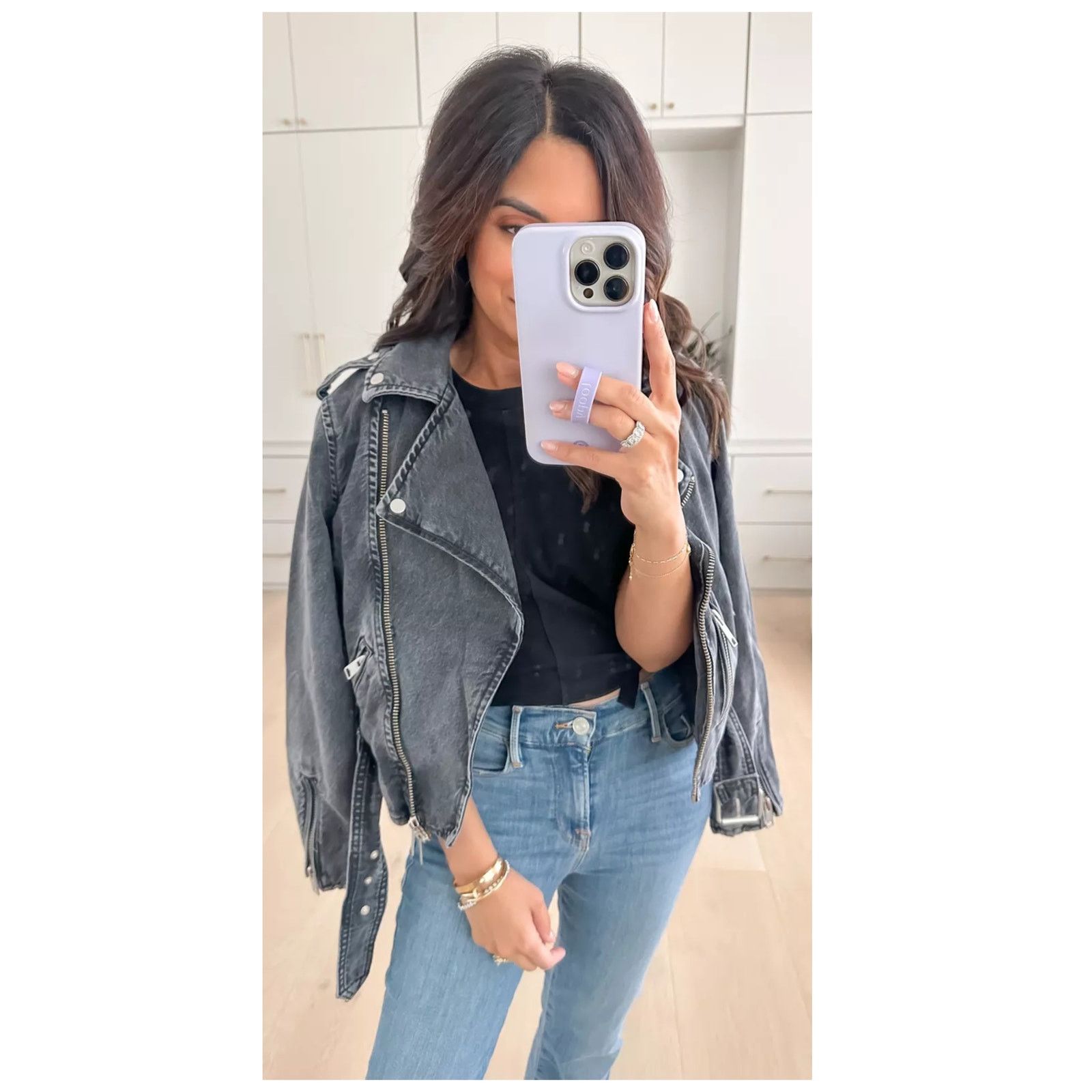 Allsaints AllSaints Balfern Denim Biker Jacket Size US/2 Size XS / US 0-2 / IT 36-38 - 5 Thumbnail