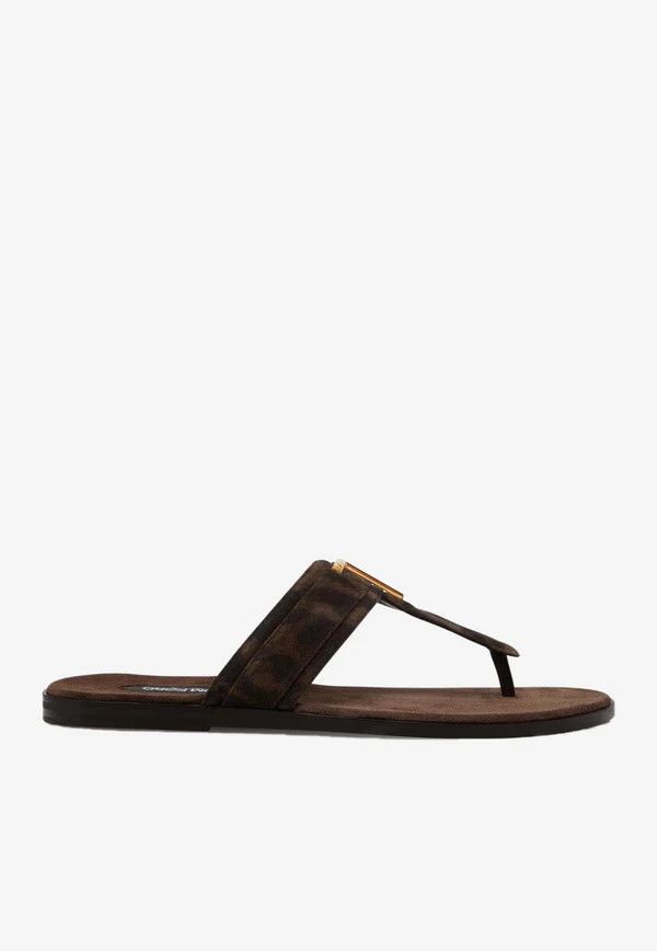 Tom Ford o1loc1c0824 J1382 Informal Suede Logo Sandals in Brown Size US 13 / EU 46 - 1 Thumbnail