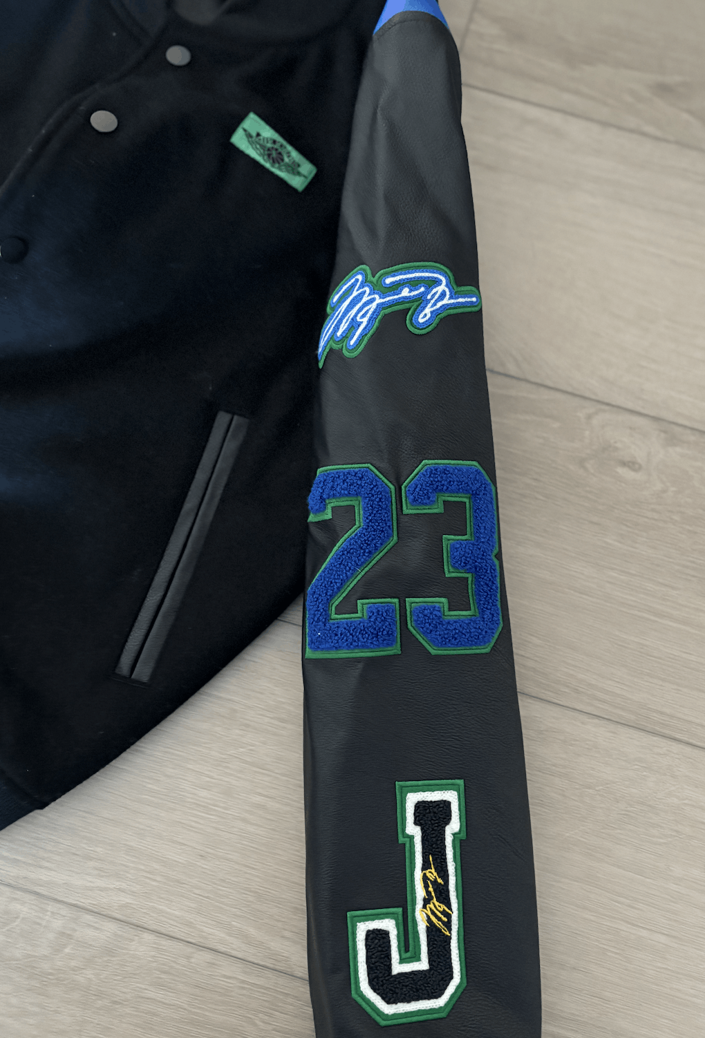 Jordan Brand Jordan x Aleali May Varsity Jacket XSmall Black Green Blue Size XS / US 0-2 / IT 36-38 - 5 Thumbnail