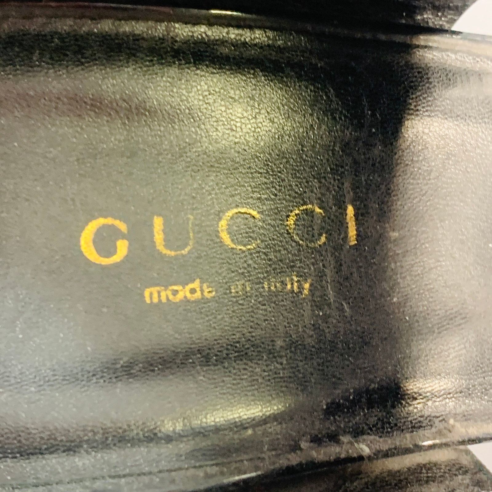 Gucci GUCCI Size 8.5 Black Gold Suede Patent Leather Ankle Sandals Size US 8.5 / IT 38.5 - 7 Thumbnail