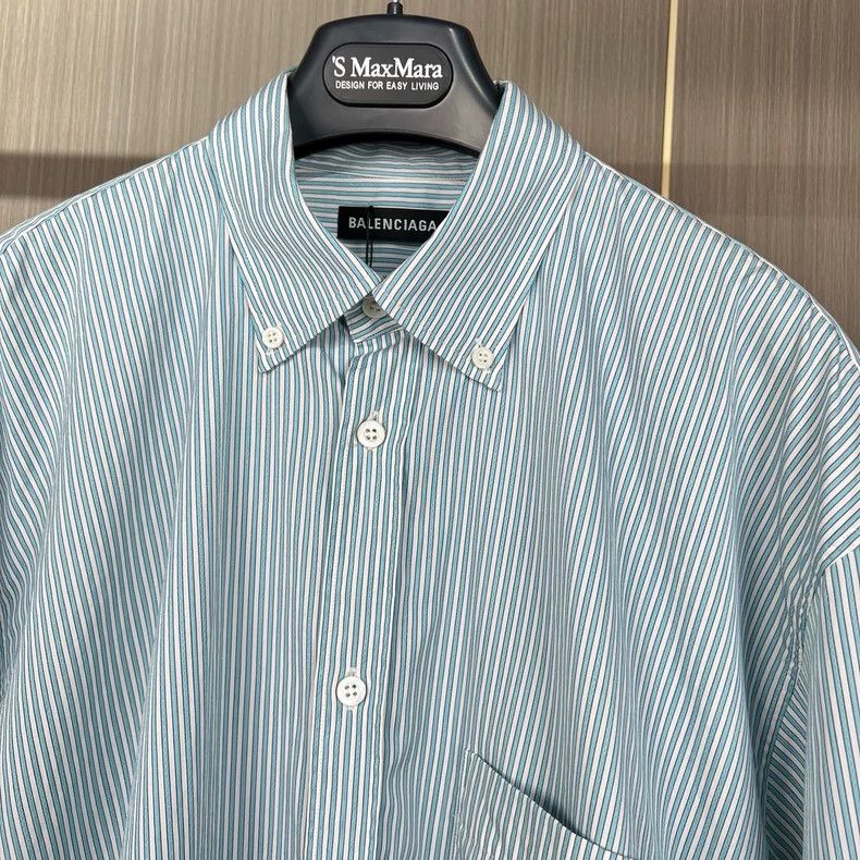 Balenciaga Balenciaga size 38 Back Letter Stripe Shirt 2502-Nextarrow Size US L / EU 52-54 / 3 - 3 Thumbnail