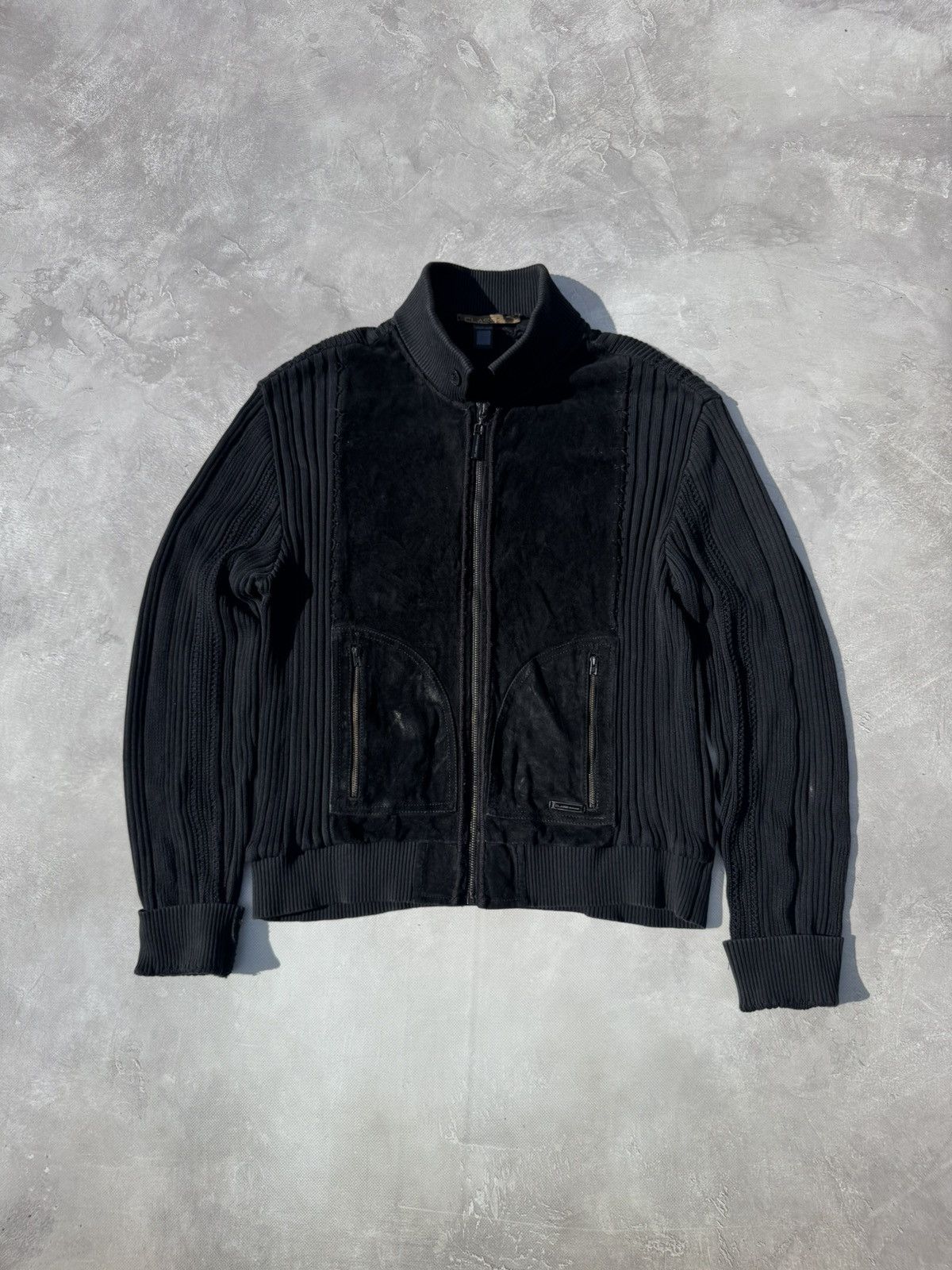 Roberto Cavalli Roberto Cavalli Class Knit&Leather Zip Sweater Jacket Size US L / EU 52-54 / 3 - 1 Thumbnail