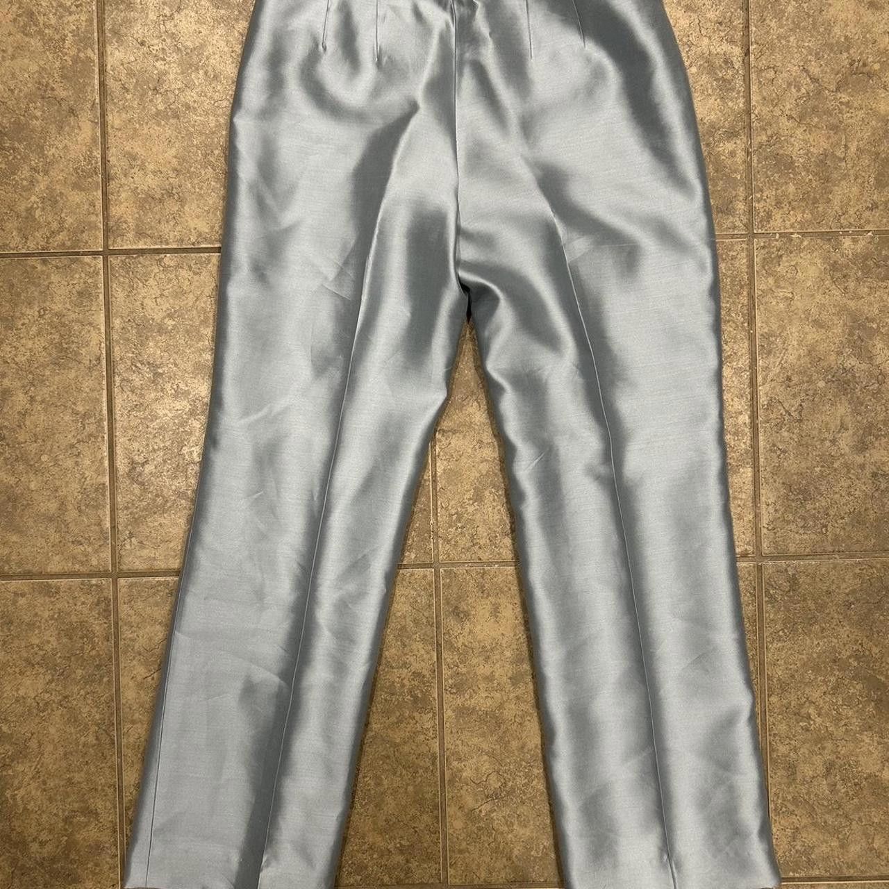 Designer Talbots Women's Silver and Grey Tailored-trouser Size 28" / US 6 / IT 42 - 3 Thumbnail