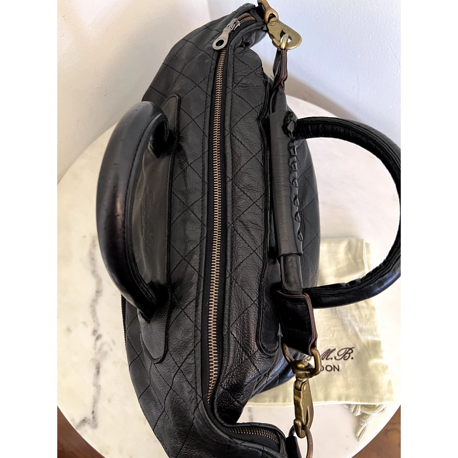 Jas MB Jas M.B. London Quilted Leather Boston Bag Blk England Size ONE SIZE - 4 Thumbnail
