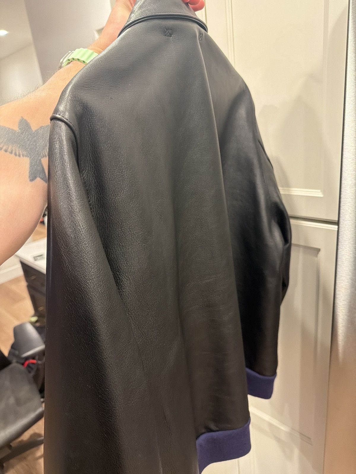 Needles Needles A-2 Jacket Cowhide Leather Jacket Black L size Kith Size US L / EU 52-54 / 3 - 4 Thumbnail
