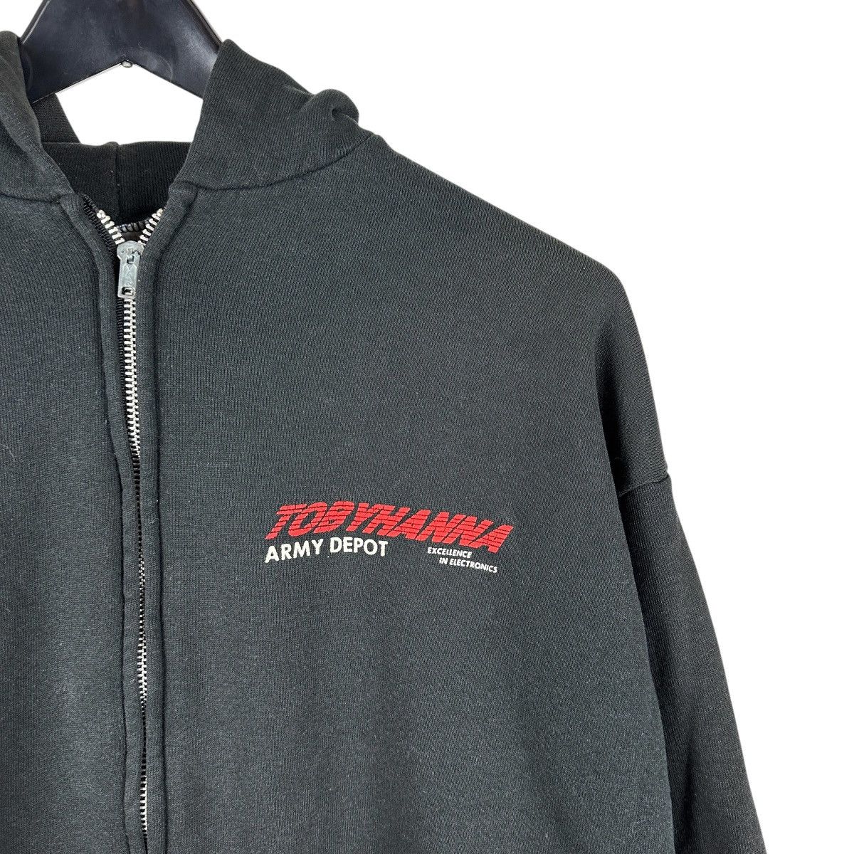 Vintage Vintage 90s Toby Hanna Army Depot Faded Full Zip Hoodie Size US XL / EU 56 / 4 - 2 Thumbnail