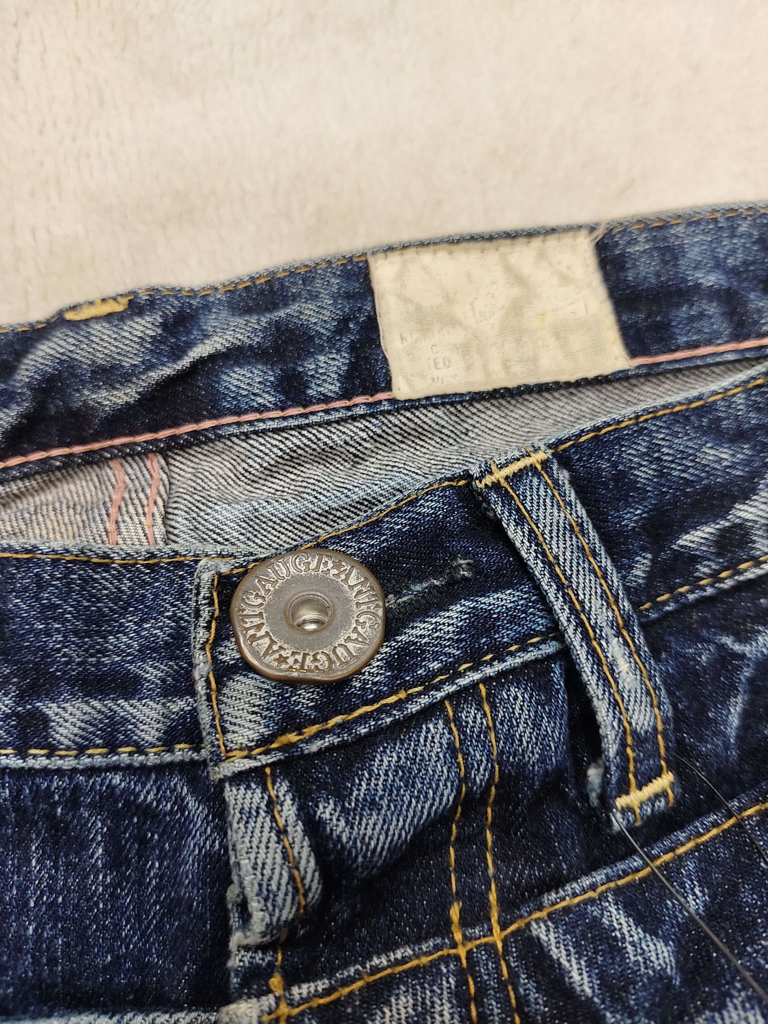 Japanese Brand 🇯🇵 Vtg Antgauge 🇯🇵 Army Pacth Studded Double Waist Jeans Size 29" - 6 Thumbnail