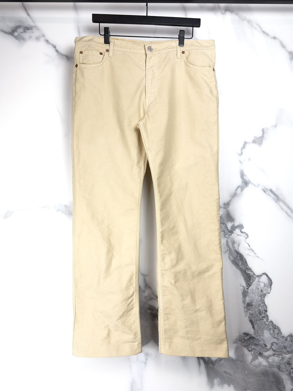 Gucci Tom Ford Vintage Bootcut Moleskin Cotton Jeans Yellow