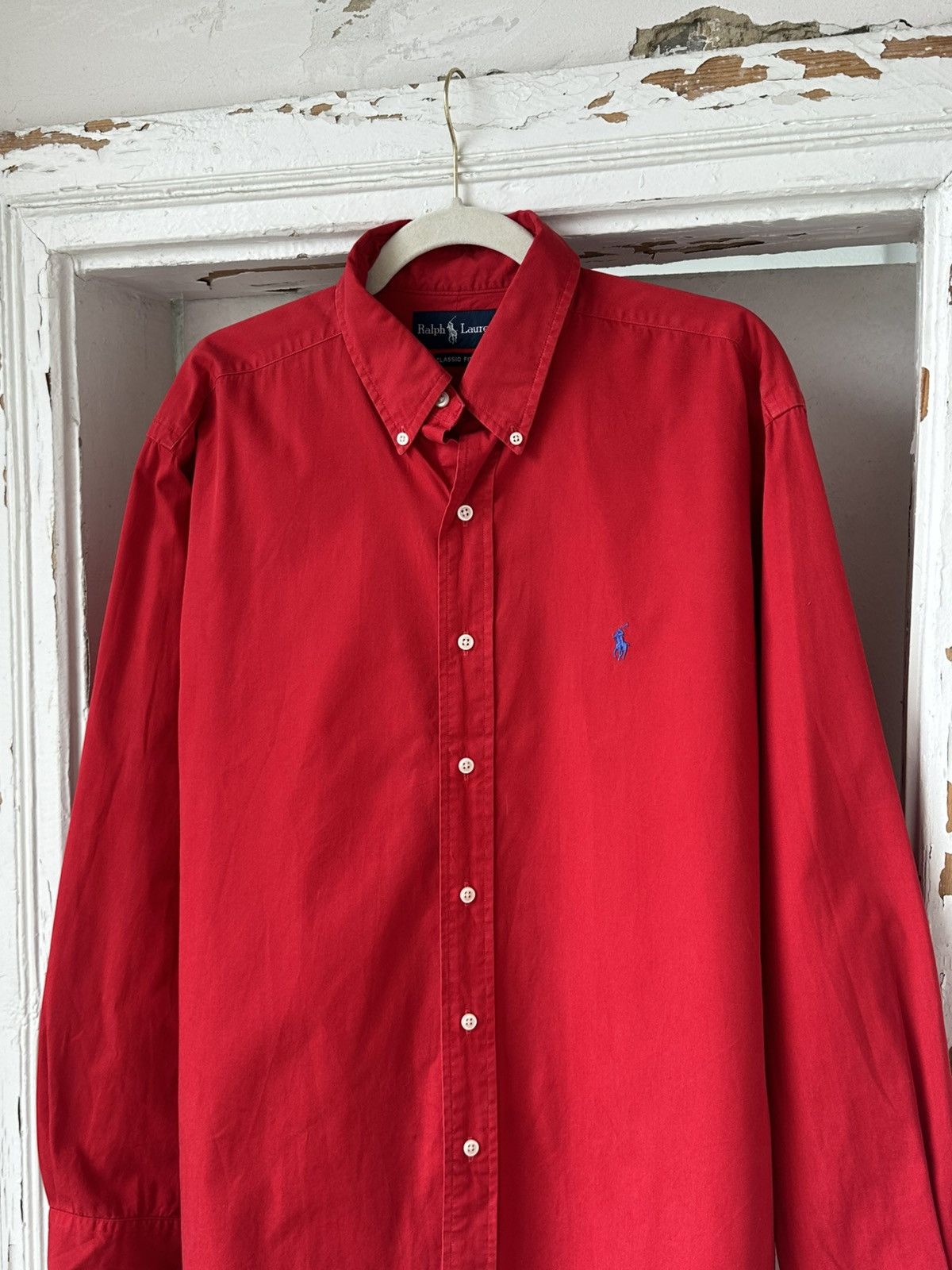 Polo Ralph Lauren × Vintage Vintage Ralph Lauren Polo Red Shirt Size US L / EU 52-54 / 3 - 2 Thumbnail