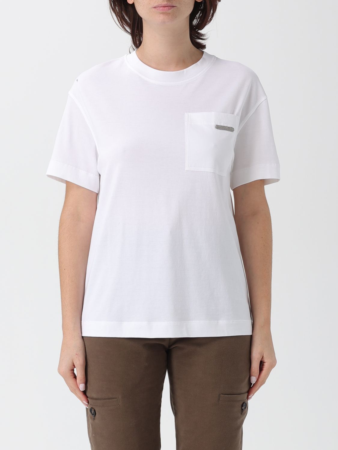Brunello Cucinelli Brunello Cucinelli T-Shirt Woman White Size M / US 6-8 / IT 42-44 - 1 Thumbnail