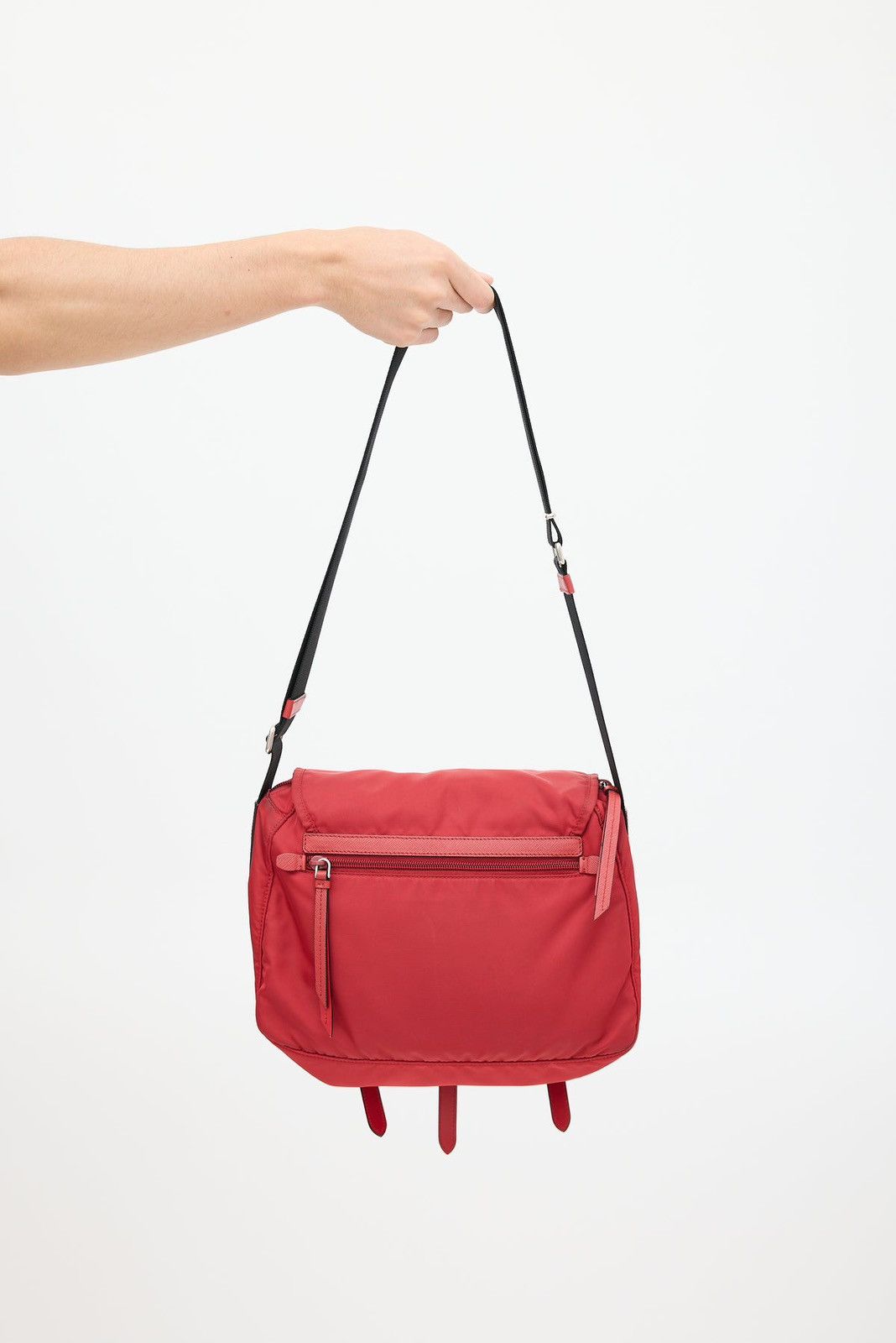 Prada Prada | Red & Black | Nylon Messenger Bag | Size ONE SIZE - 2 Thumbnail