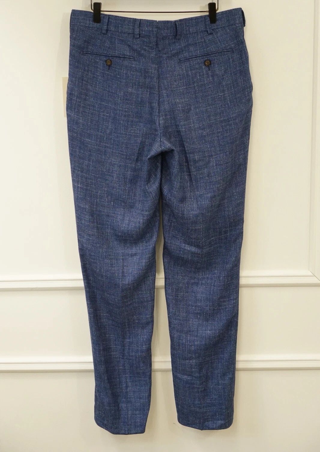 Suitsupply Men Suitsupply Bescia Trousers Wool Silk Linen Blue UK/US38 Size 38R - 2 Thumbnail
