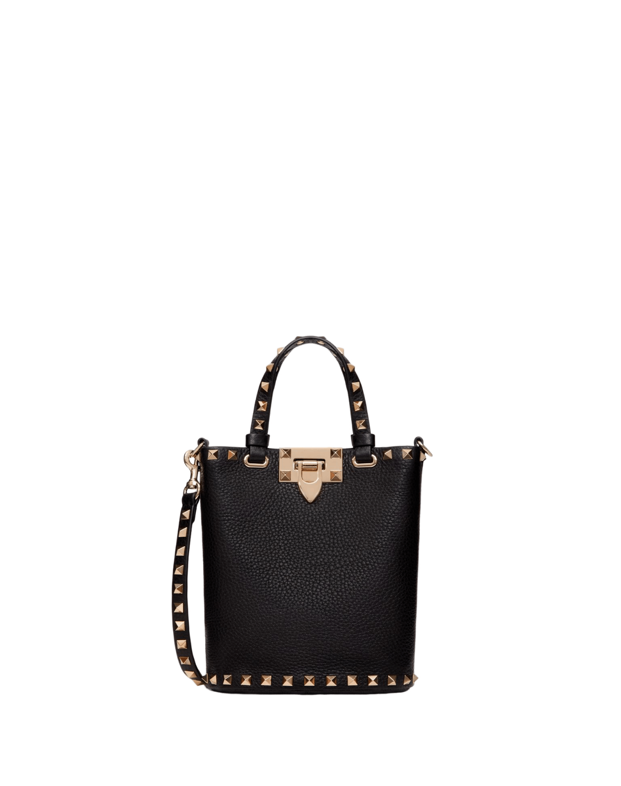 VALENTINO GARAVANI Rockstud Black Leather Crossbody Pouch
