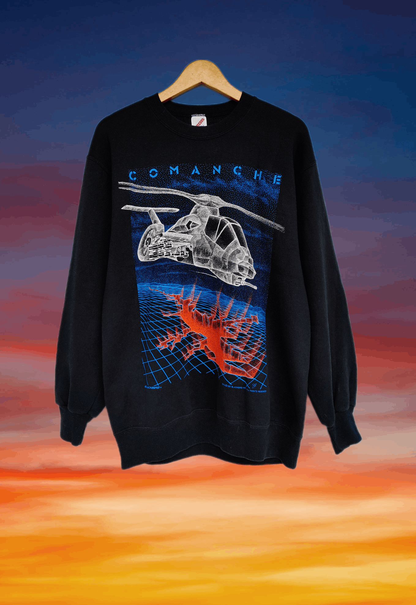 Blackbird Military Vintage 90s Blackbird Comanche 1991 Sweatshirt Size US M / EU 48-50 / 2 - 1 Thumbnail