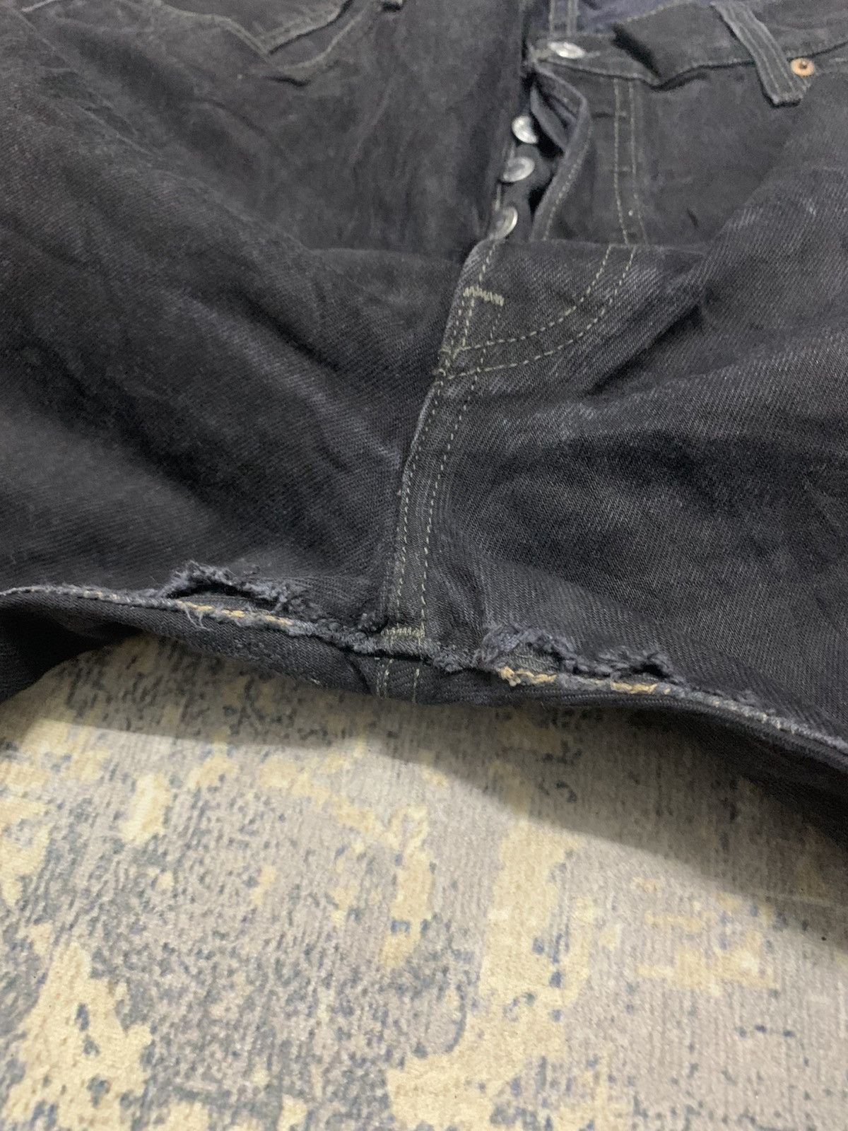 Levi's Size 40x31.5 Vintage 90s Levi's 501 Super Black Jeans Size US 40 / EU 56 - 10 Thumbnail
