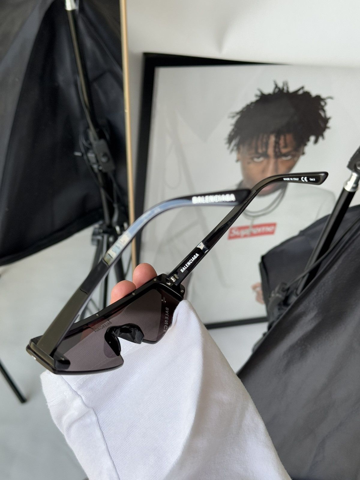 Balenciaga Balenciaga Skiny Ski Sunglasses BB0003S-001 Size ONE SIZE - 3 Thumbnail