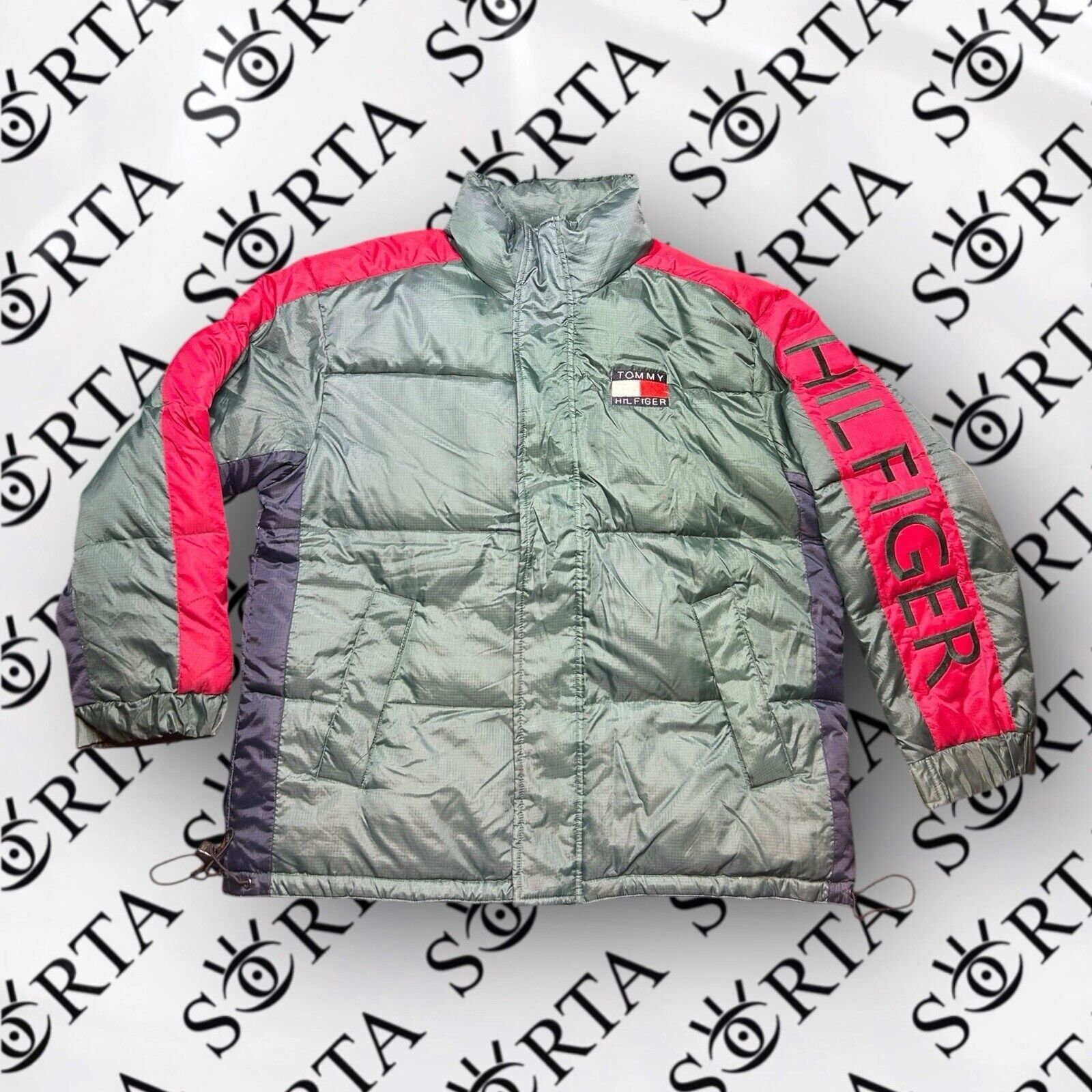 Tommy Hilfiger VTG Duck Down Feather Tommy Hilfiger Jacket Gucci Colorway Size US L / EU 52-54 / 3 - 1 Thumbnail