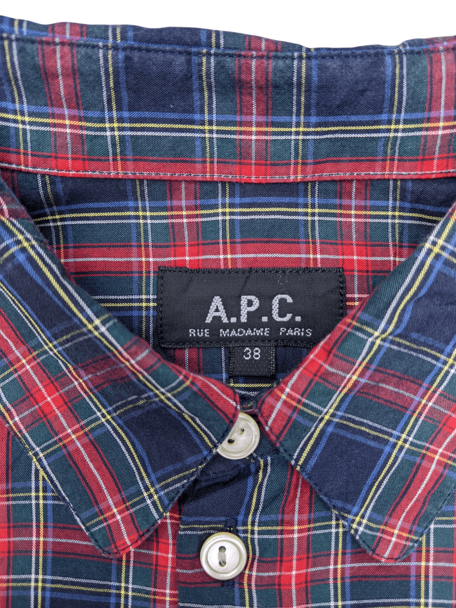 A.P.C. A.P. C Rue Madame Paris Plaid Shirt Size US S / EU 44-46 / 1 - 3 Thumbnail