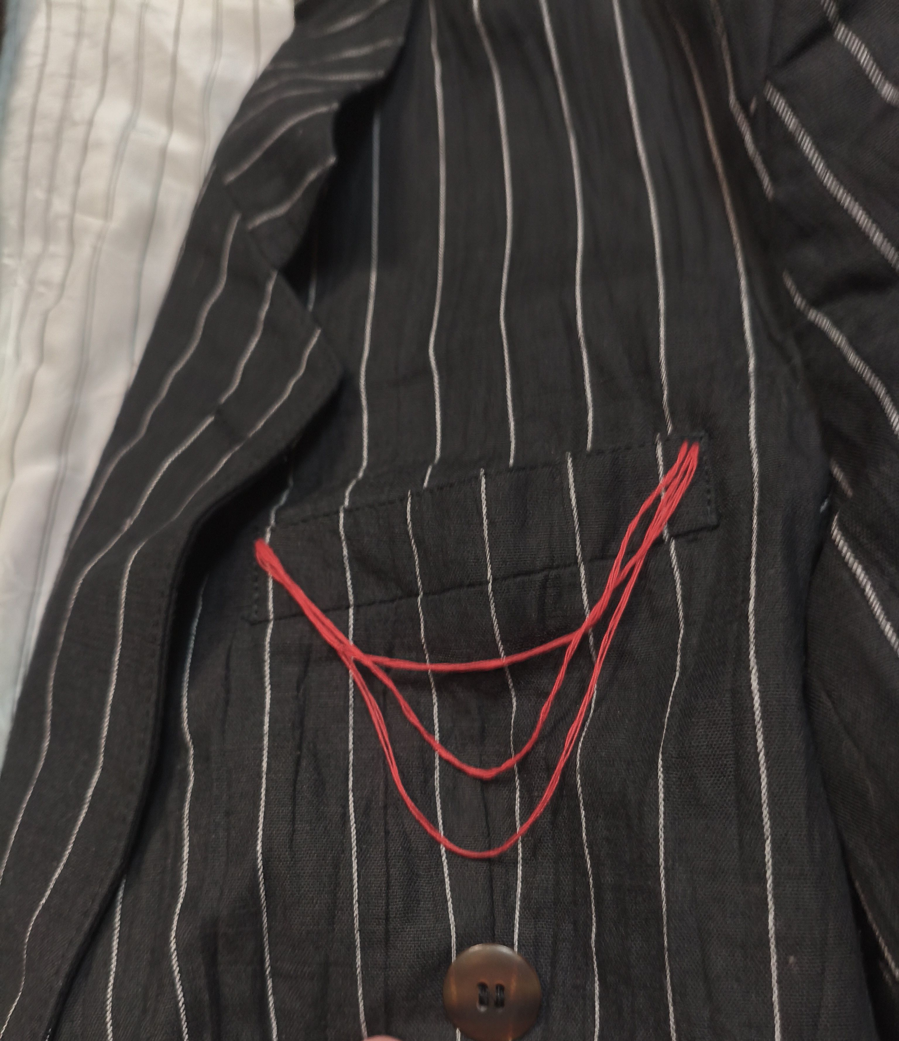 Handmade 1of1 Custom Deconstructed Pinstripe avant garde Blazer Size 46R - 2 Thumbnail