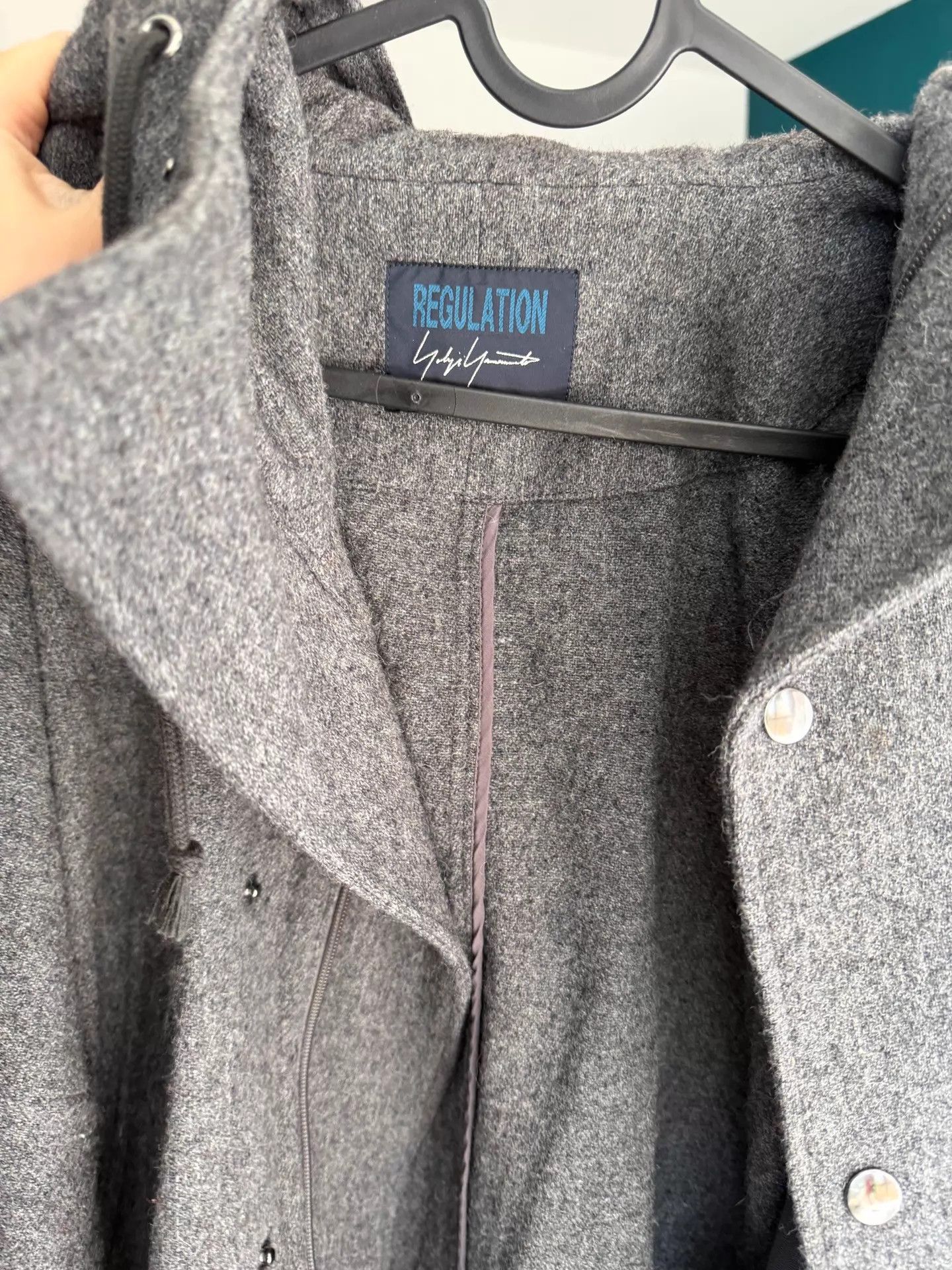 Yohji Yamamoto Yohji Yamamoto Yohji Reg Gray Wool Hooded Sz 2 Unisex Size US M / EU 48-50 / 2 - 4 Thumbnail