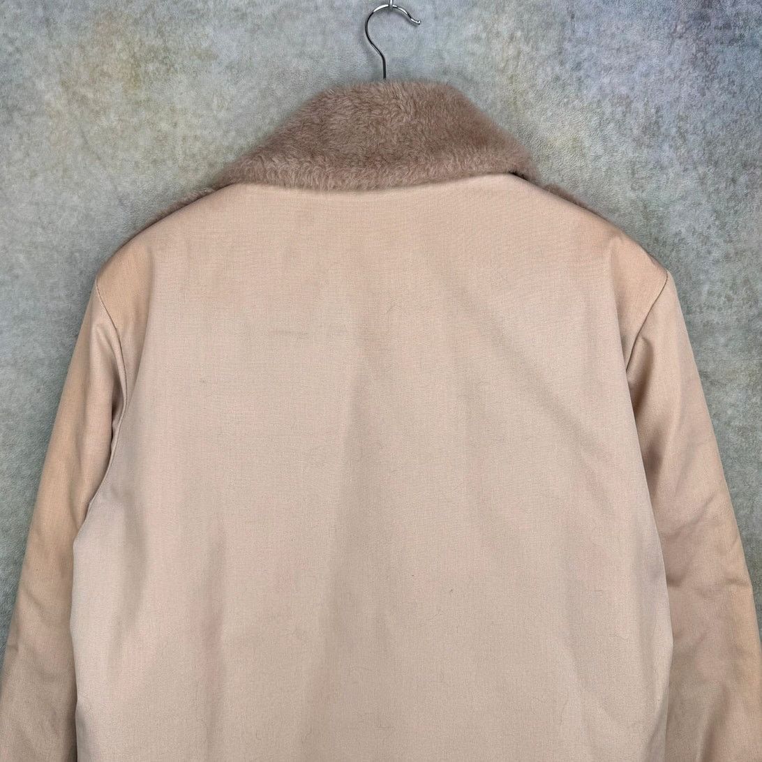 Vintage VTG 70s Pilots Jacket Sz L Beige Tan Faux Fur Full Zip Size US L / EU 52-54 / 3 - 9 Thumbnail