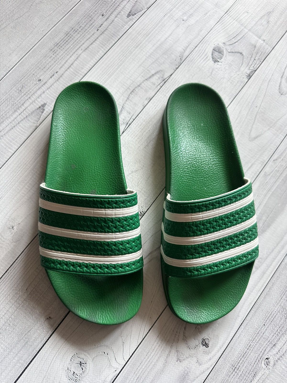 Adidas × Vintage Vintage adidas adilette slip on green rare size 10 Size US 10 / EU 43 - 2 Thumbnail