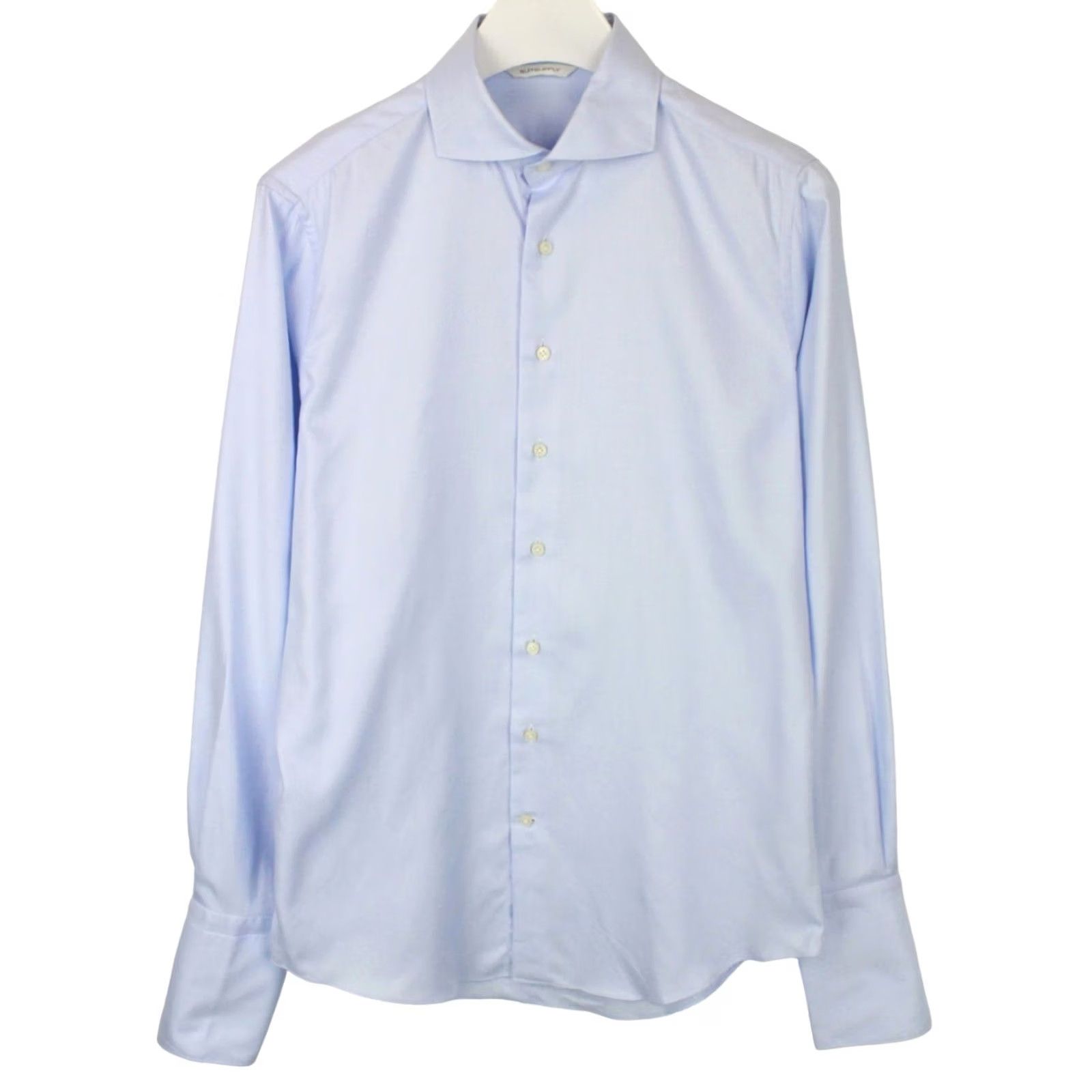 Suitsupply Suitsupply Extra Slim Fit Formal Shirt Blue Cutaway Neck LARGE Mens Shirt Dress Shirt Shirt, Blue, Formal, Business, Long Sleeve, Cotton, Button-Up Size 42R - 2 Thumbnail