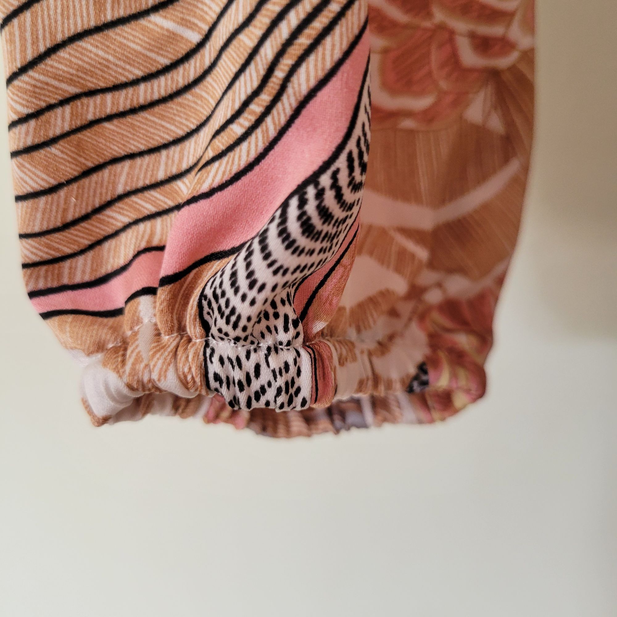 Vintage Sonja Morgan Ruffle Flounce Dress S Long Sleeve Beige Pink F Size S / US 4 / IT 40 - 5 Thumbnail