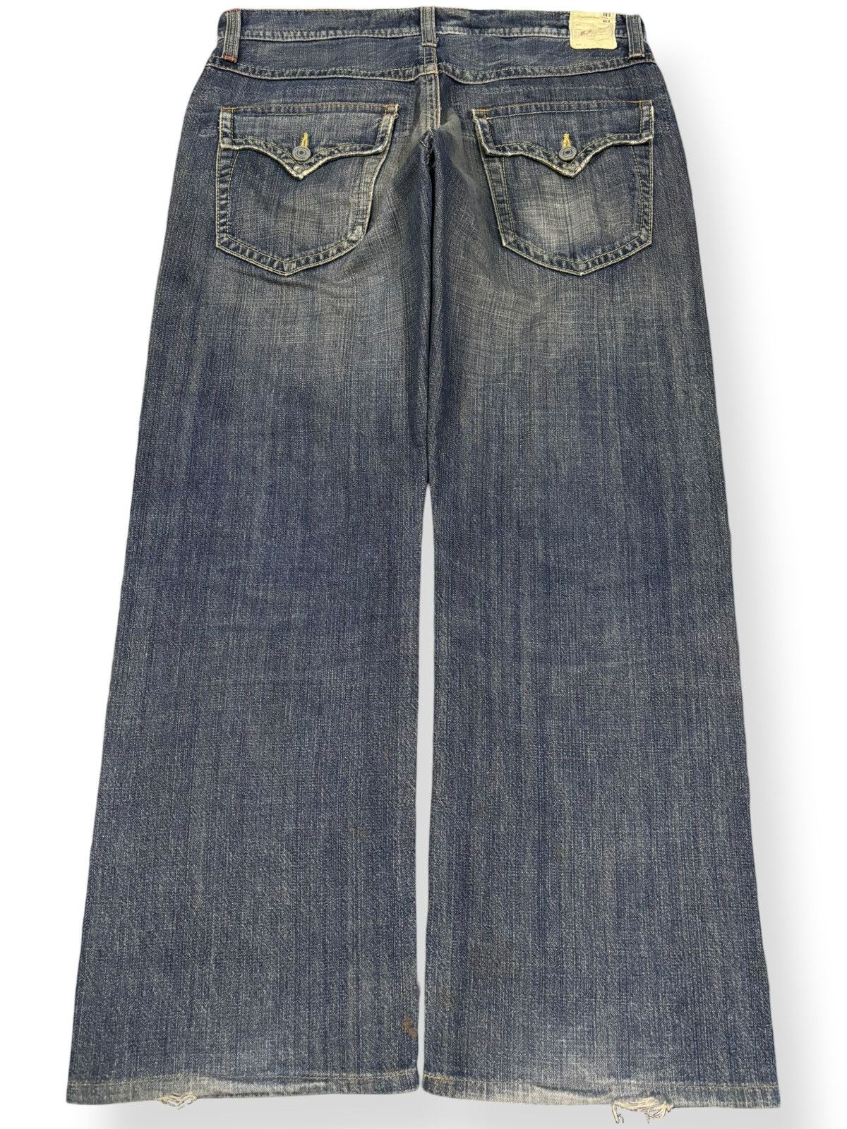 Japanese Brand Vintage Y2K GL Heart Mud Wash Faded Baggy Ripped Jeans Size US 34 / EU 50 - 2 Thumbnail