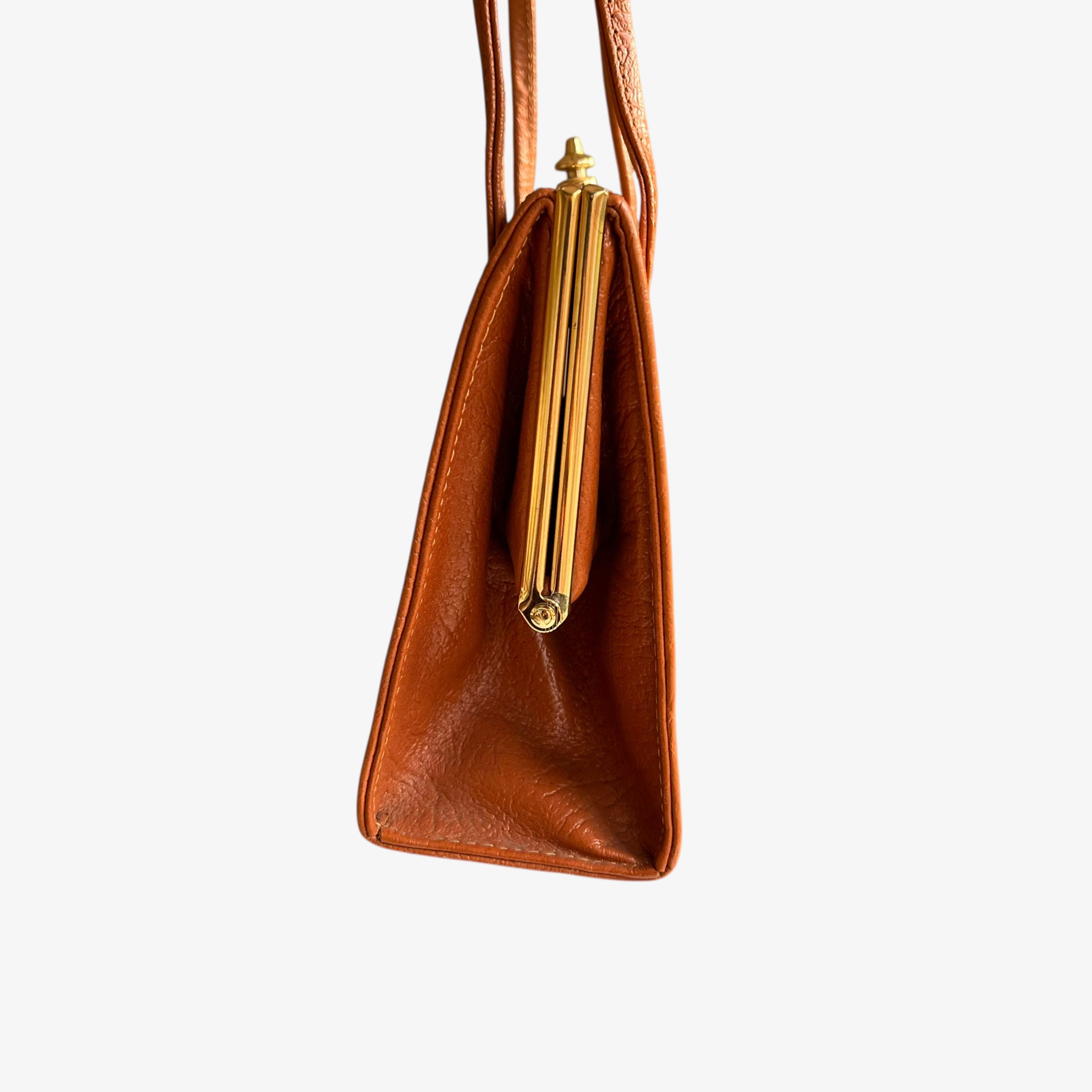 Other Vintage 1950s Freedex Small Orange Leather Frame Bag Size ONE SIZE - 5 Thumbnail
