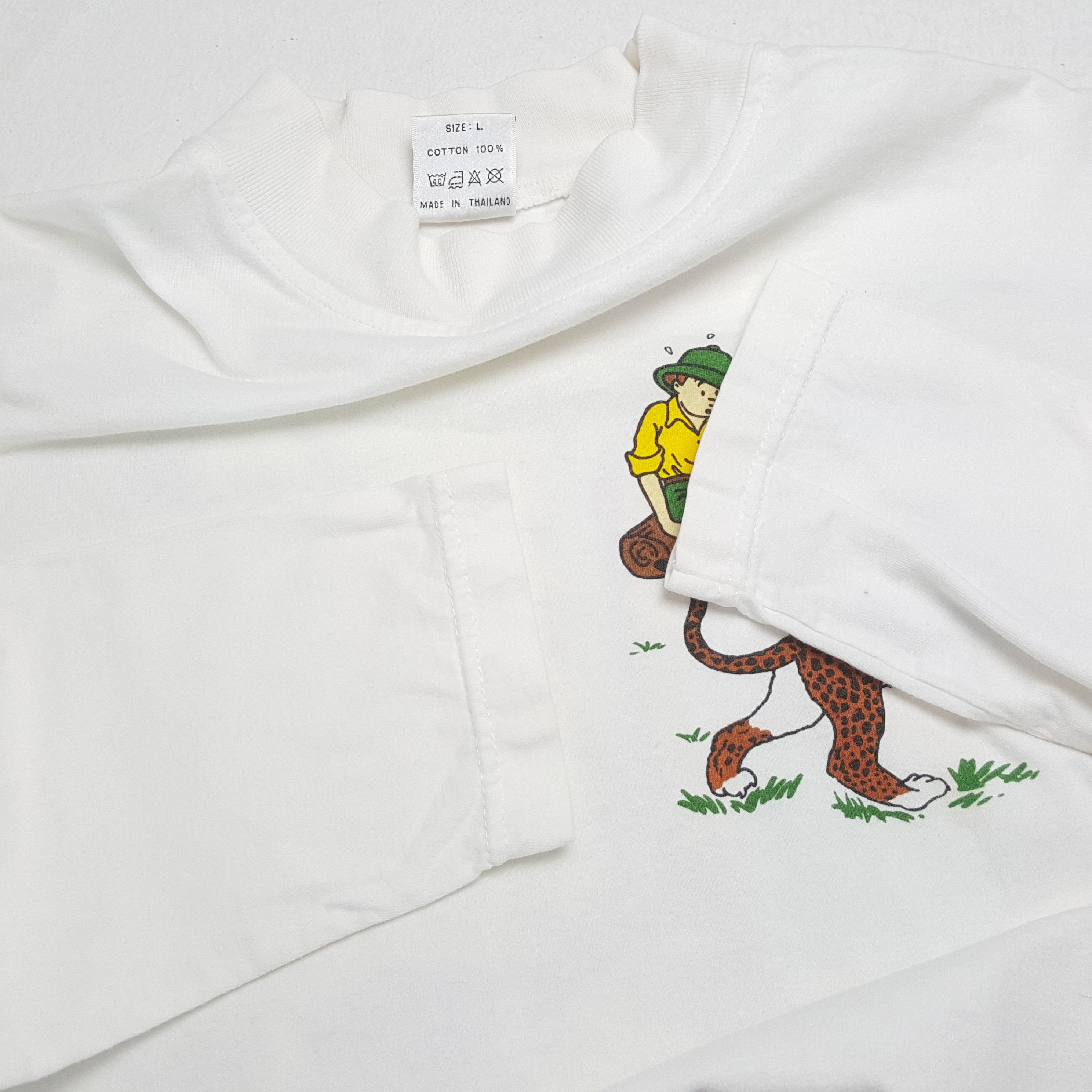 Vintage Vintage TINTIN IN THE CONGO American Cartoon Movie T-Shirts Size US L / EU 52-54 / 3 - 9 Thumbnail